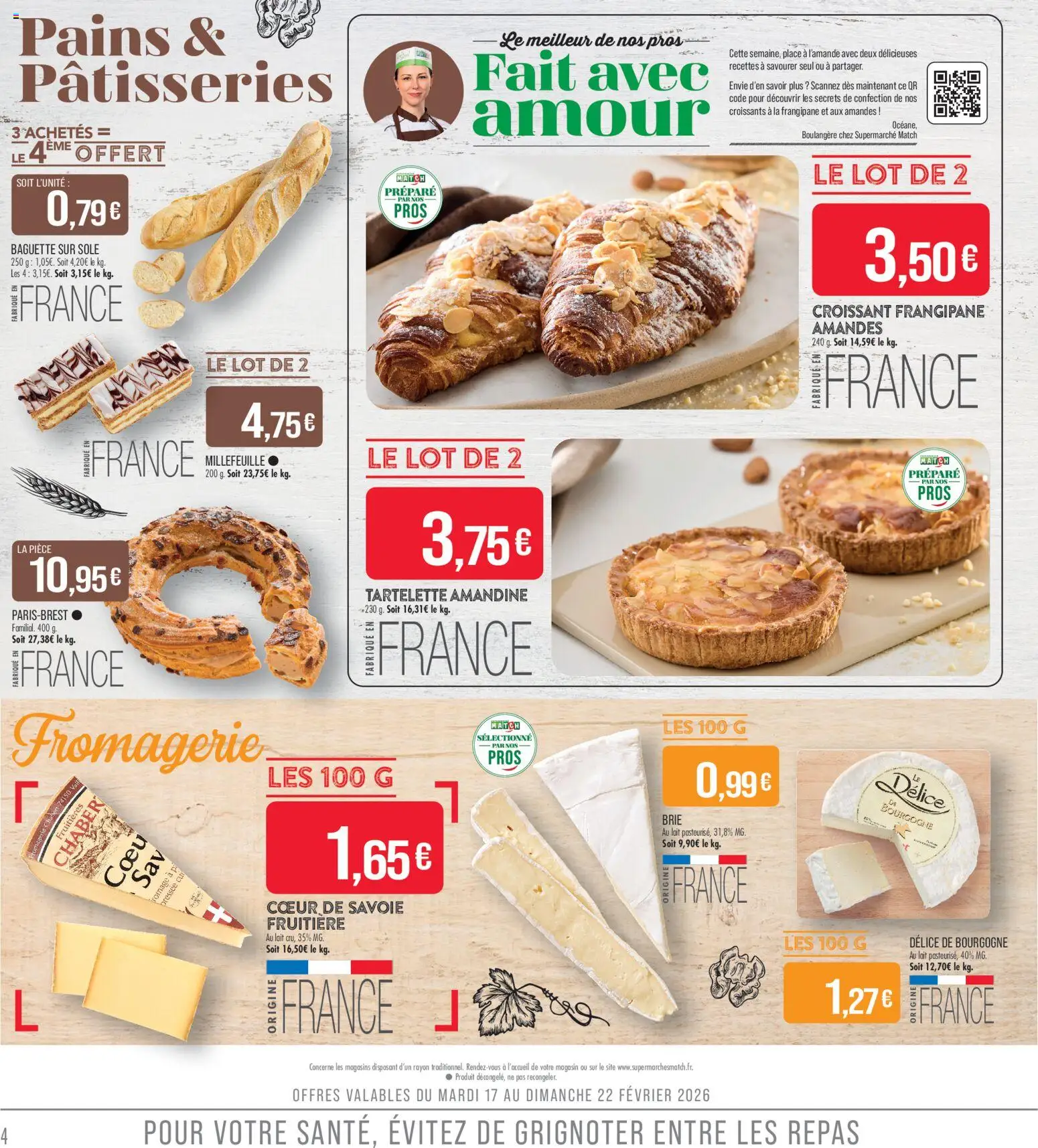 {H1} | Page: 4 | Produits: Lait, Brie, Amandes