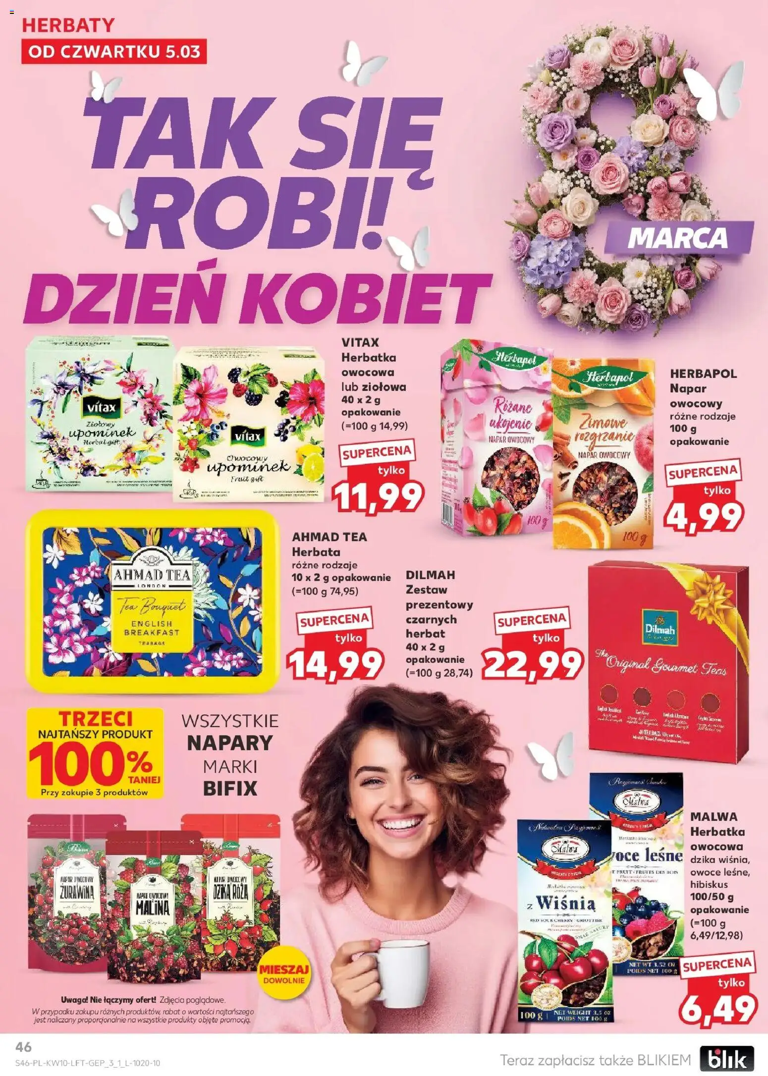 Kaufland gazetka od 05.03.2026 | Strona: 46 | Produkty: Malina, Herbata Ahmad tea, Herbata, Owoce