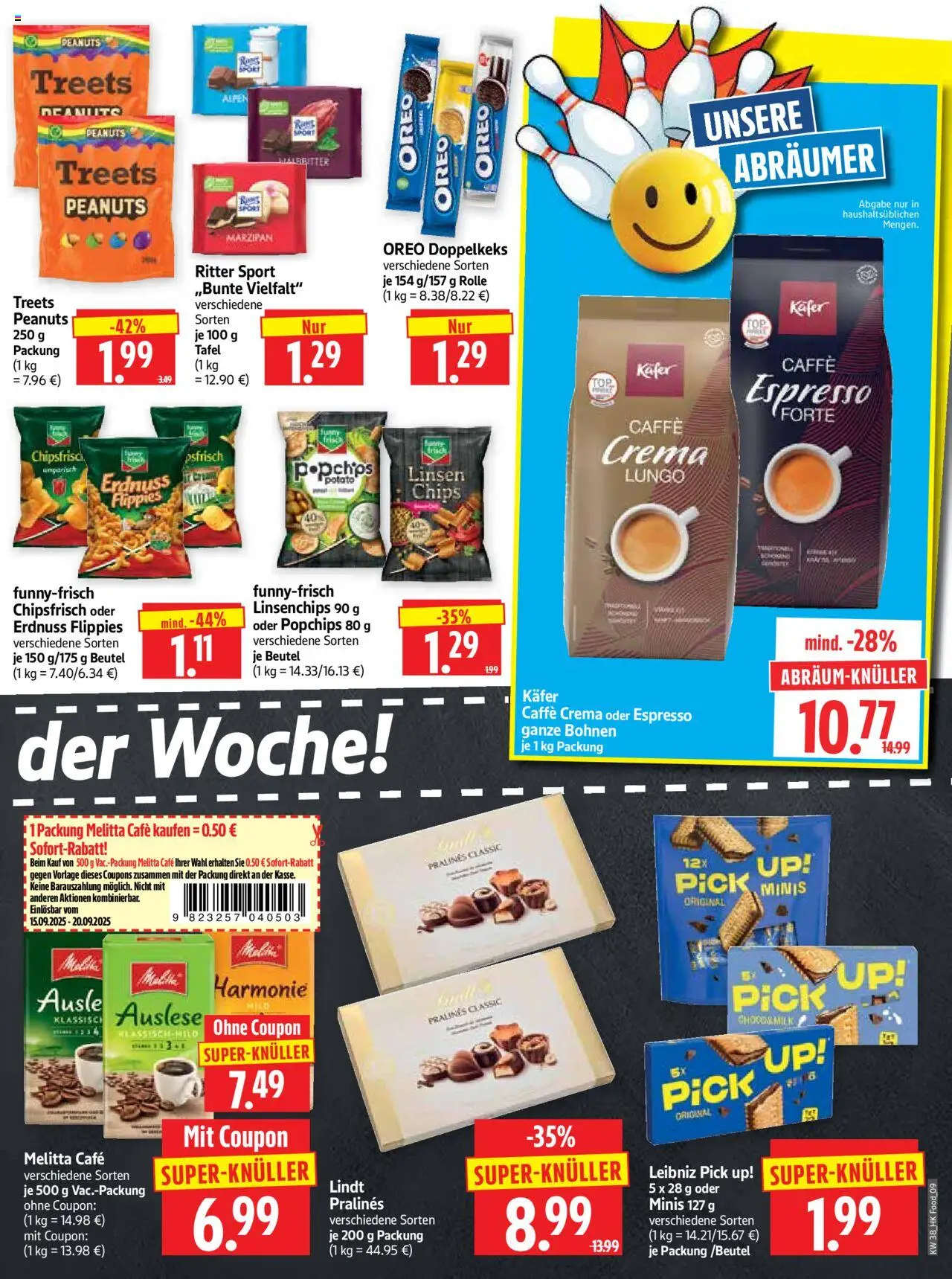 HERKULES Prospekt 	 – gültig ab 15.09.2025 | Seite: 9 | Produkte: Melitta, Ritter sport, Lindt, Chips