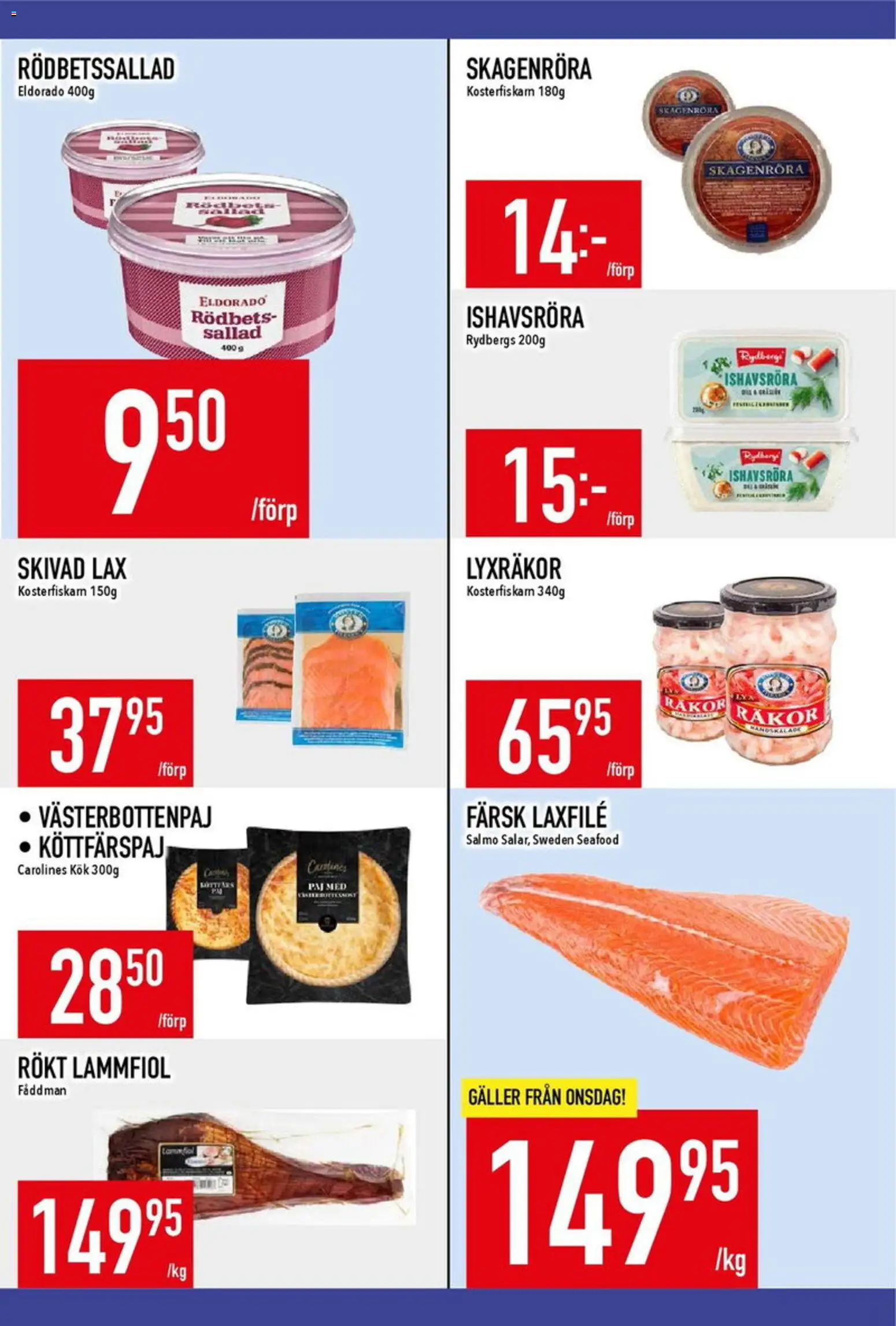 Matdax reklamblad aktuell från 30.03.2026 | Sida: 10 | Produkter: Rödbetssallad, Räkor, Lax, Sallad