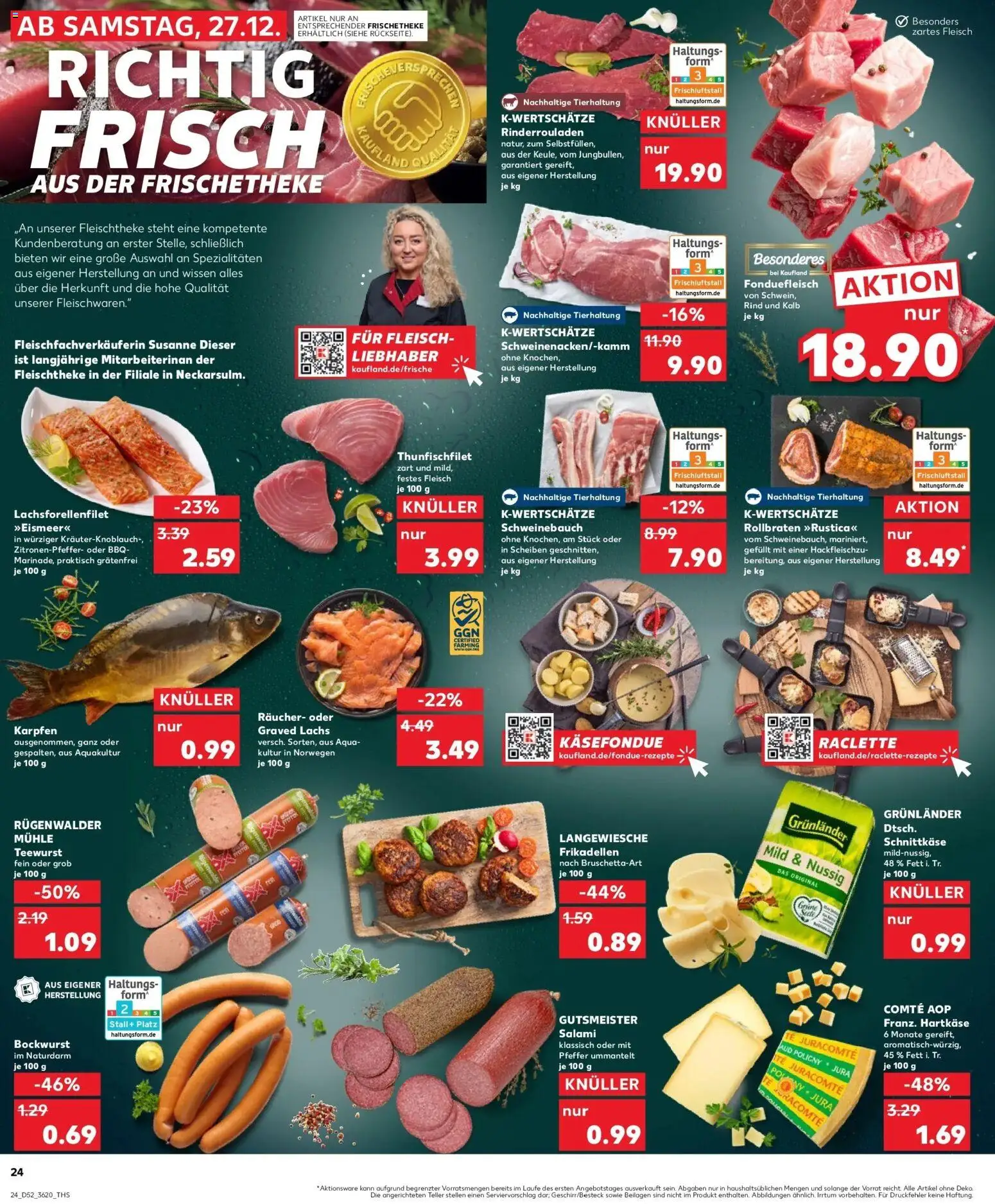 Kaufland prospekt Leer (Ostfriesland)	 – gültig ab 28.12.2025 | Seite: 24 | Produkte: Bockwurst, Mühle, Grunlander, Salami