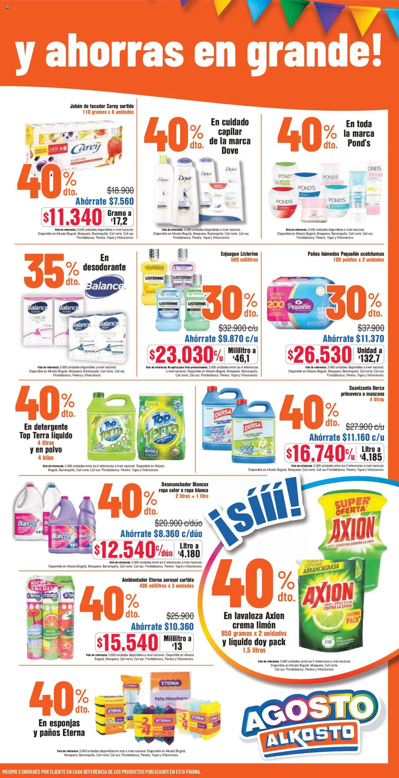 Alkosto folleto │ válido desde el 09.08.2025 | Página: 5 | Productos: Polvo, Desodorante, Detergente, Manzana