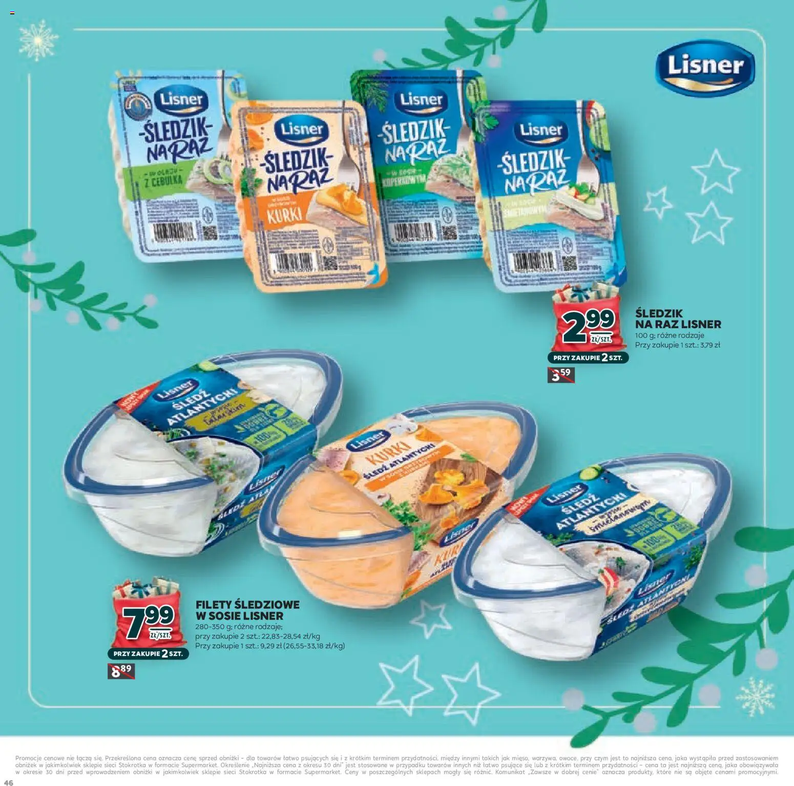 Stokrotka Gazetka - Mikołajki od 20.11.2025 | Strona: 46 | Produkty: Śledź, Stokrotka