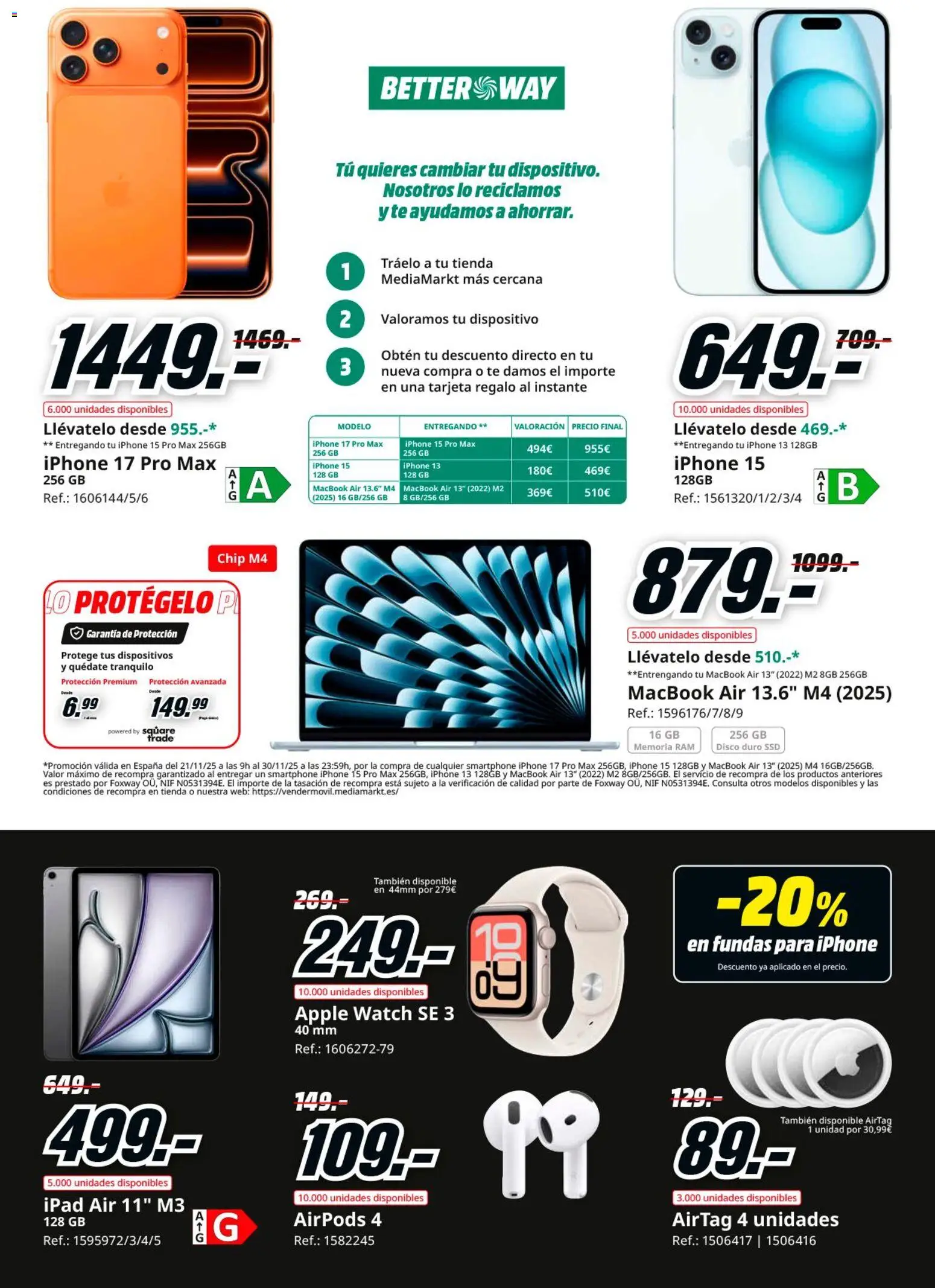 Media Markt Black Friday │ válido desde el 21.11.2025 | Página: 17 | Productos: Ipad, Airpods, Smartphone, Iphone