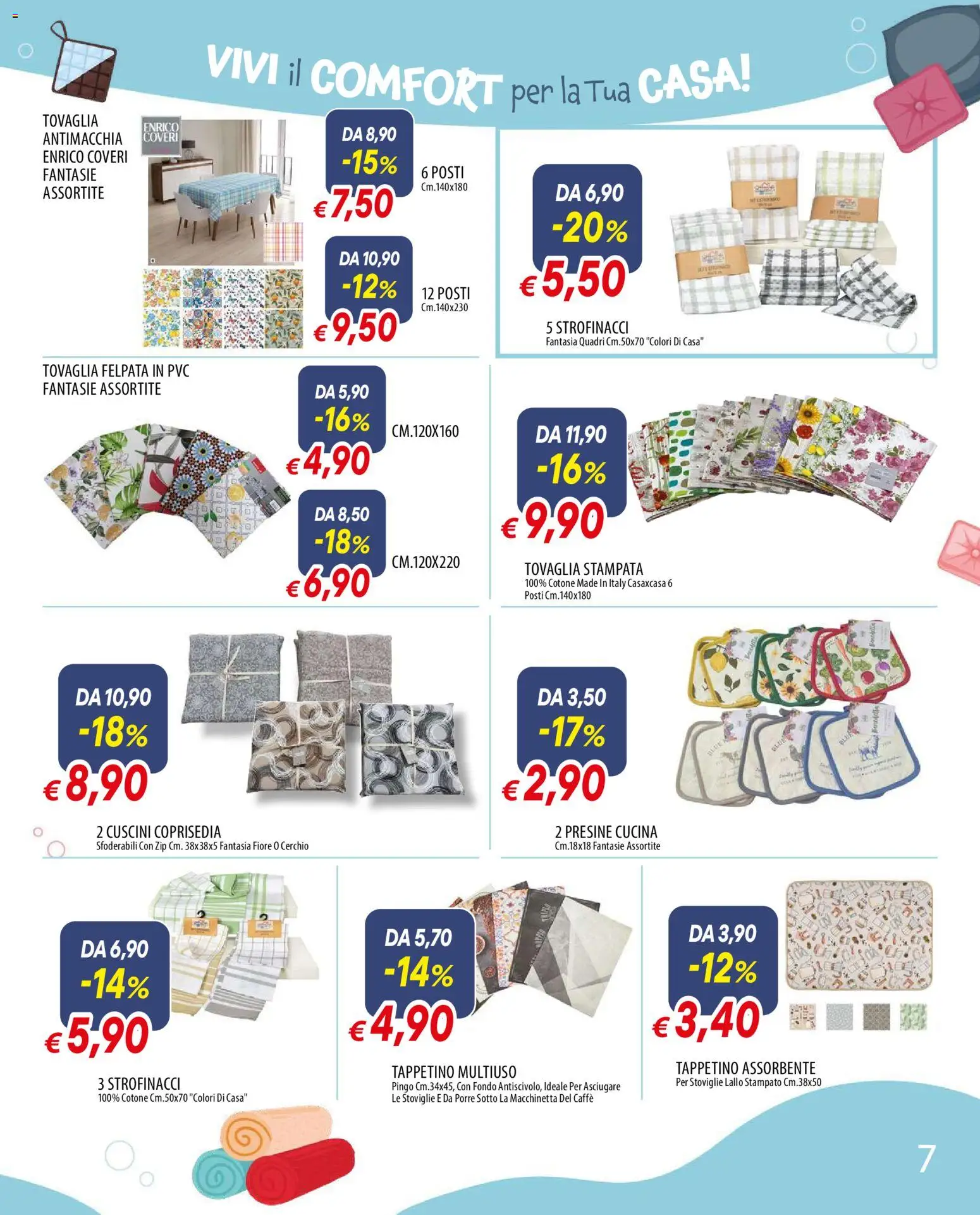 Volantino Famila del 29.12.2025 | Pagina: 7 | Prodotti: Caffè, Tovaglia, Strofinacci, Coprisedia