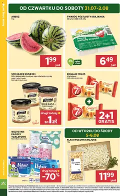 Stokrotka Gazetka od 31.07.2025 | Strona: 2 | Produkty: Kiełbasa, Arbuz, Mięso, Mleka