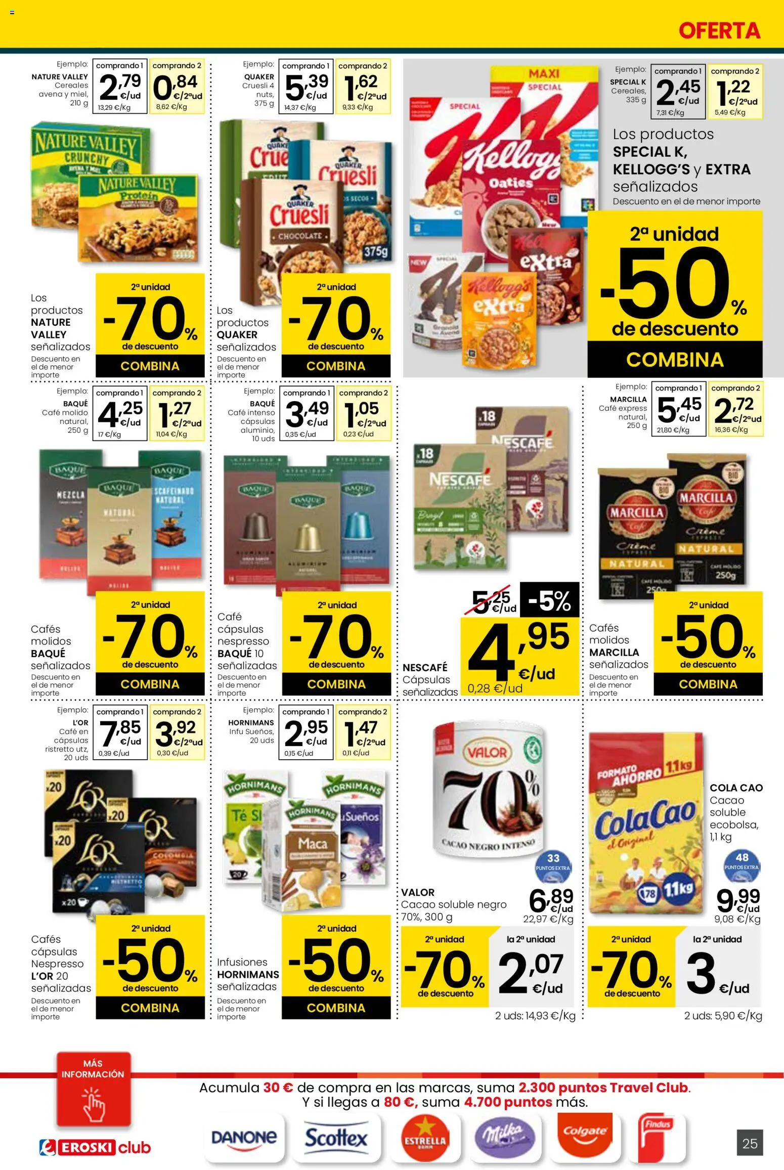 Eroski - Quieres ahorrar conmigo │ válido desde el 26.03.2026 | Página: 25 | Productos: Chocolate, Café molido, Té, Cacao soluble