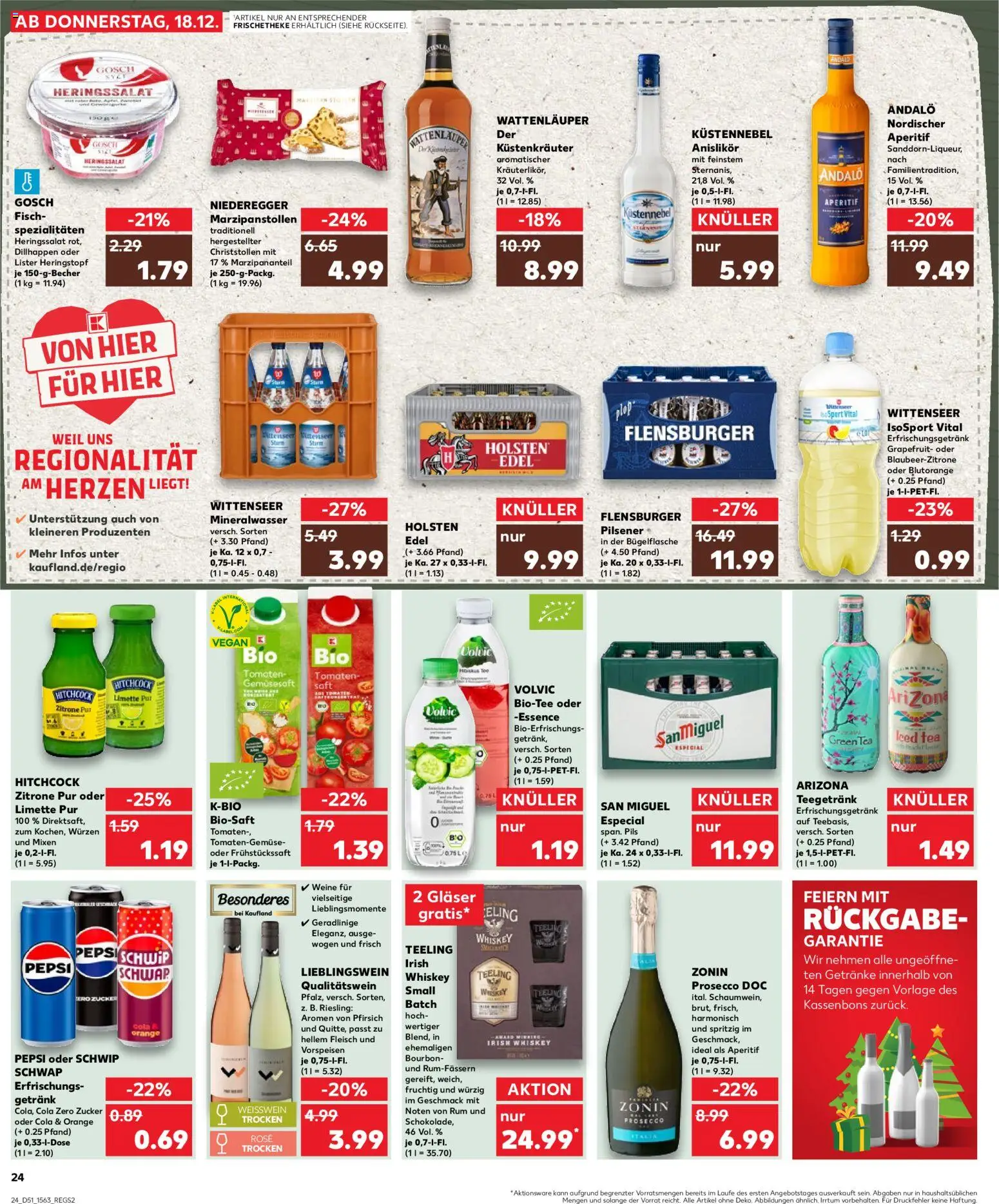 Kaufland prospekt Kiel	 – gültig ab 21.12.2025 | Seite: 24 | Produkte: Holsten, Mineralwasser, Zucker, Volvic