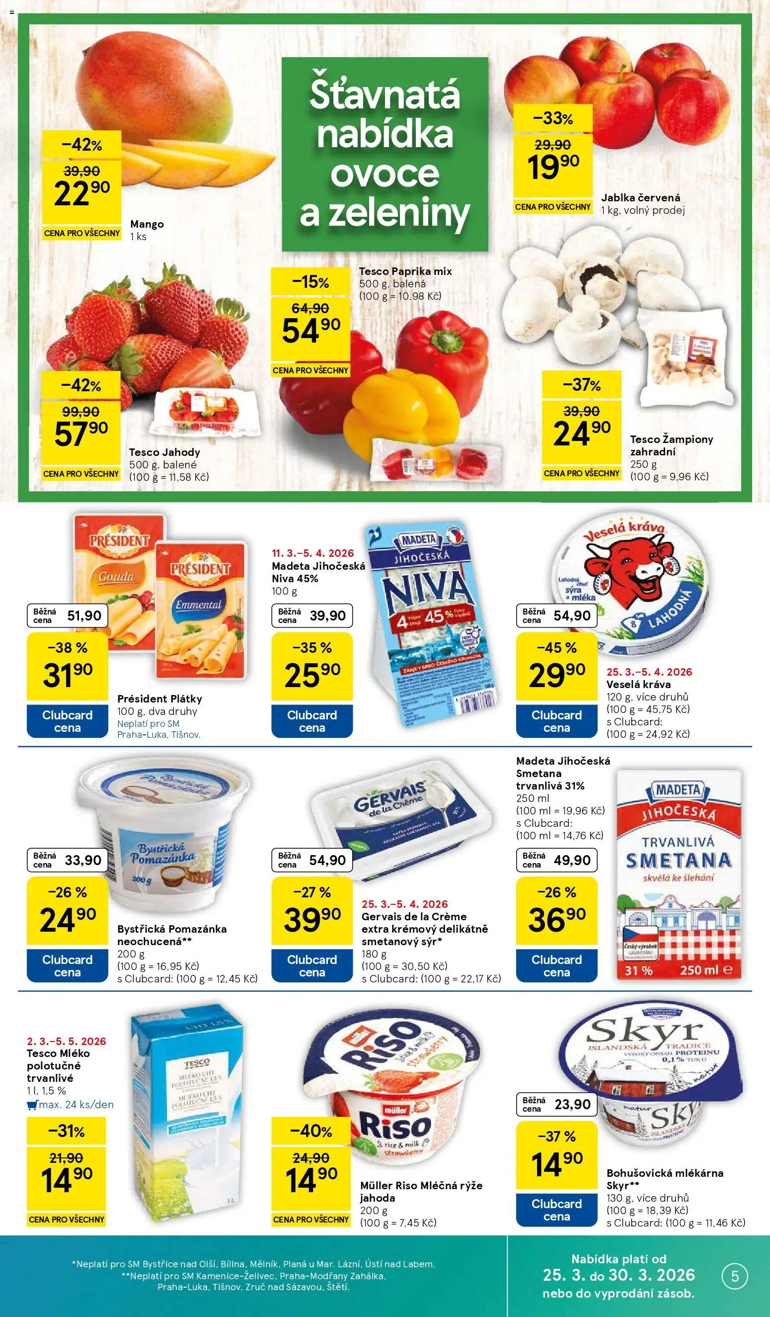 Tesco leták - Supermarket od 25.03.2026 | Strana: 5 | Produkty: Ovoce, Rýže, Paprika, Cream cheese