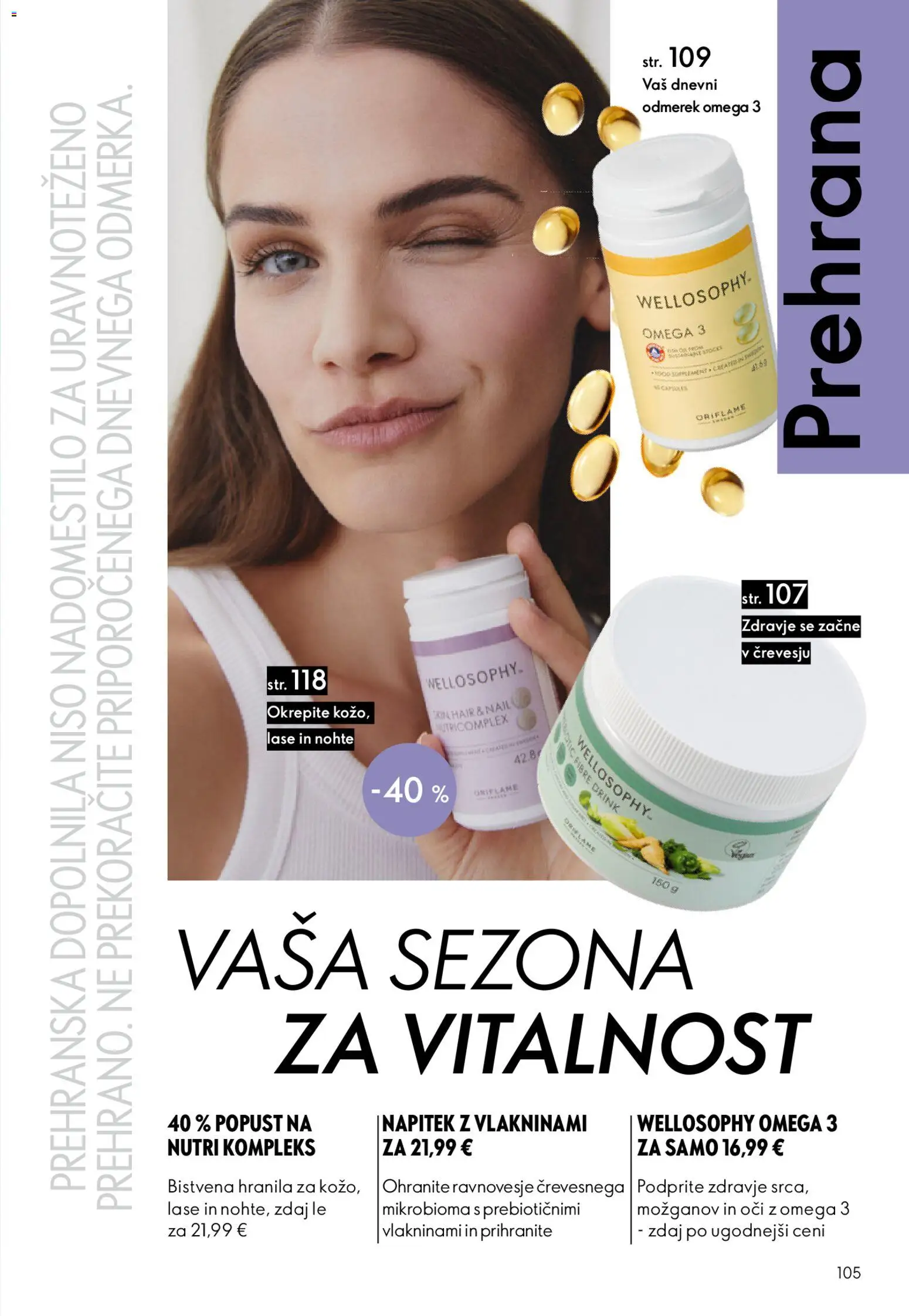 Novi Oriflame katalog ponudbe – veljaven od 22.04.2026 | Stran: 105 | Izdelki: Prehranska dopolnila