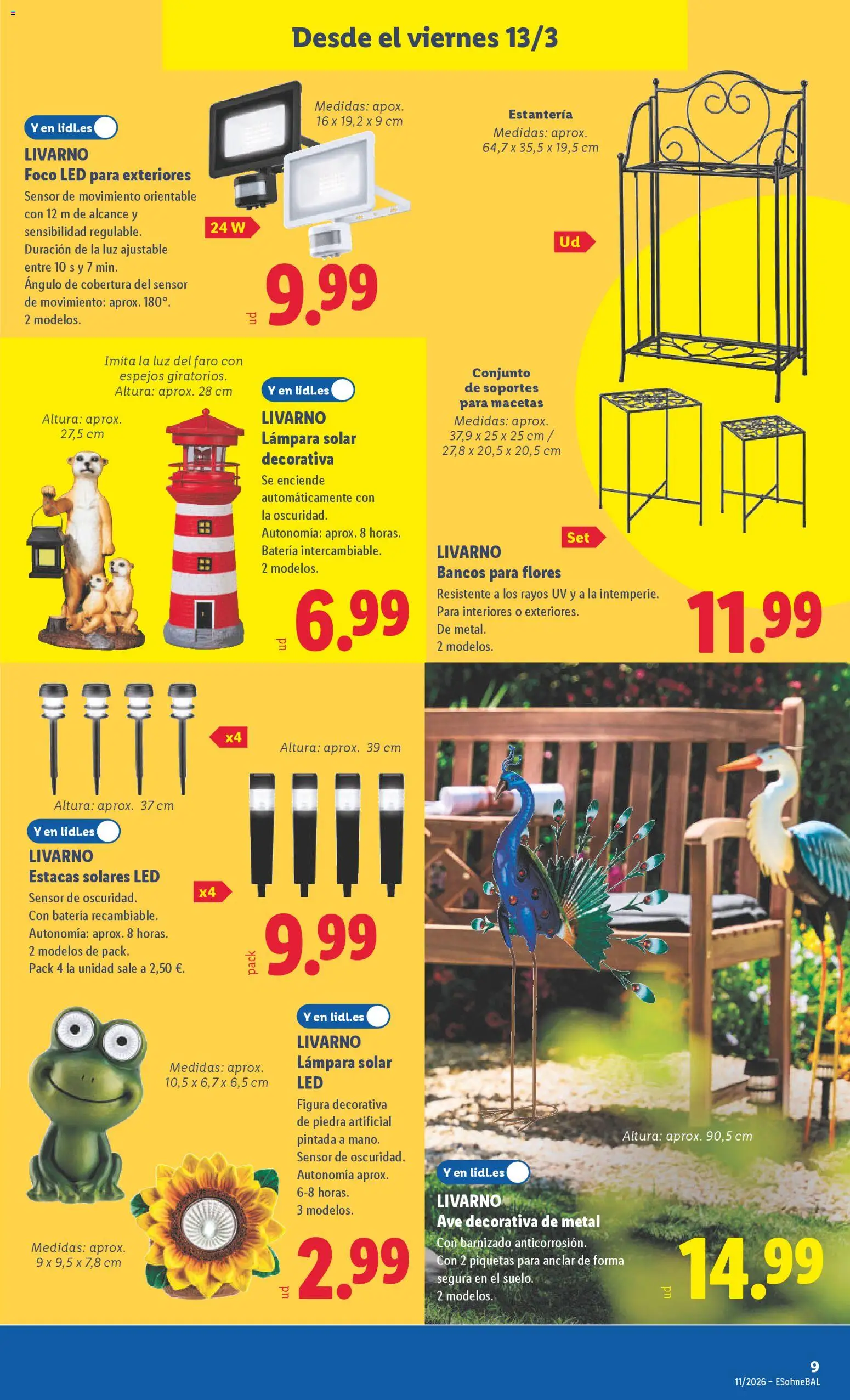 Lidl folleto de bazar │ válido desde el 09.03.2026 | Página: 19 | Productos: Batería, Lámpara