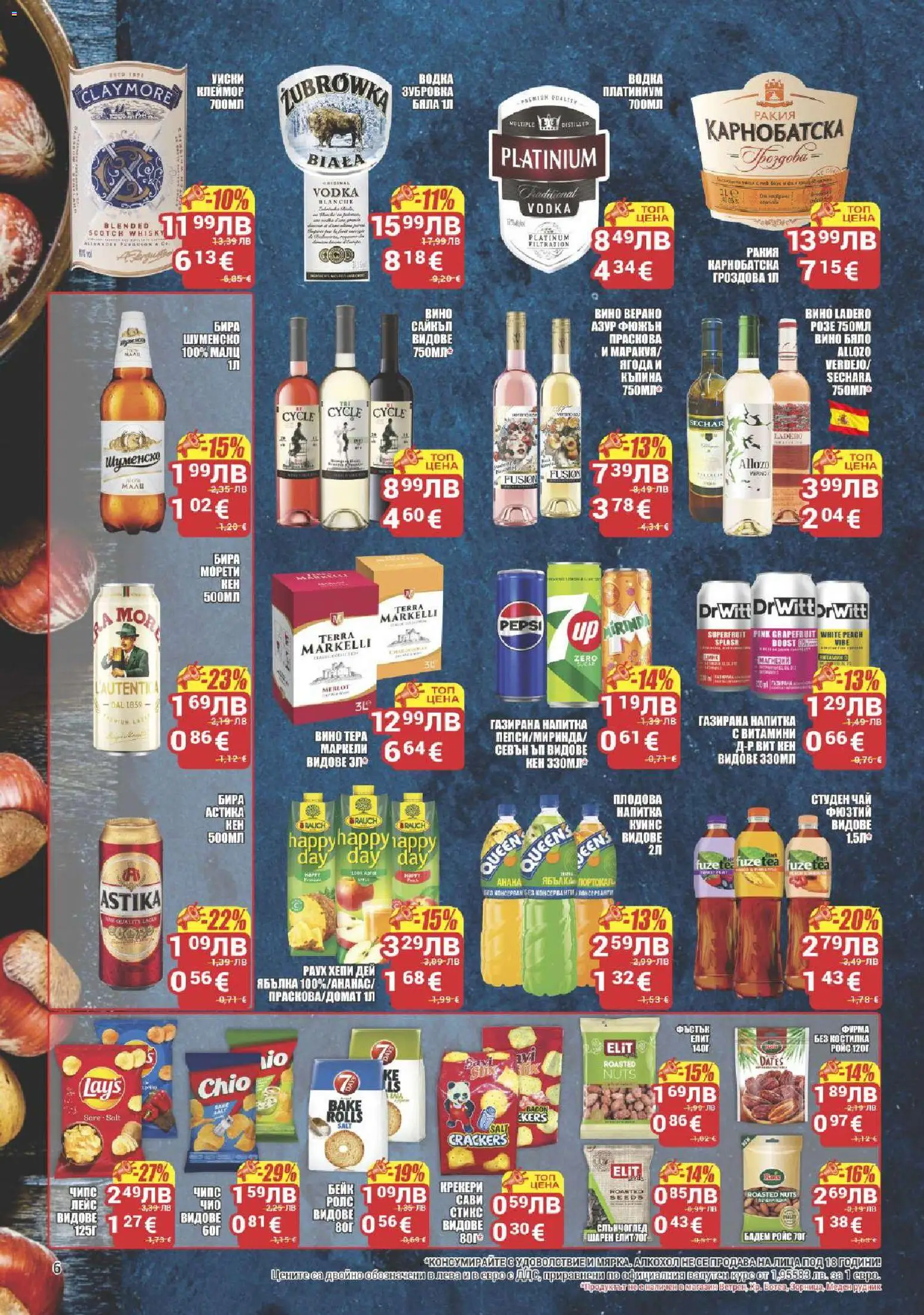 {H1} | Страница: 6 | Продукти: Чай, Водка, Кен, Алкохол