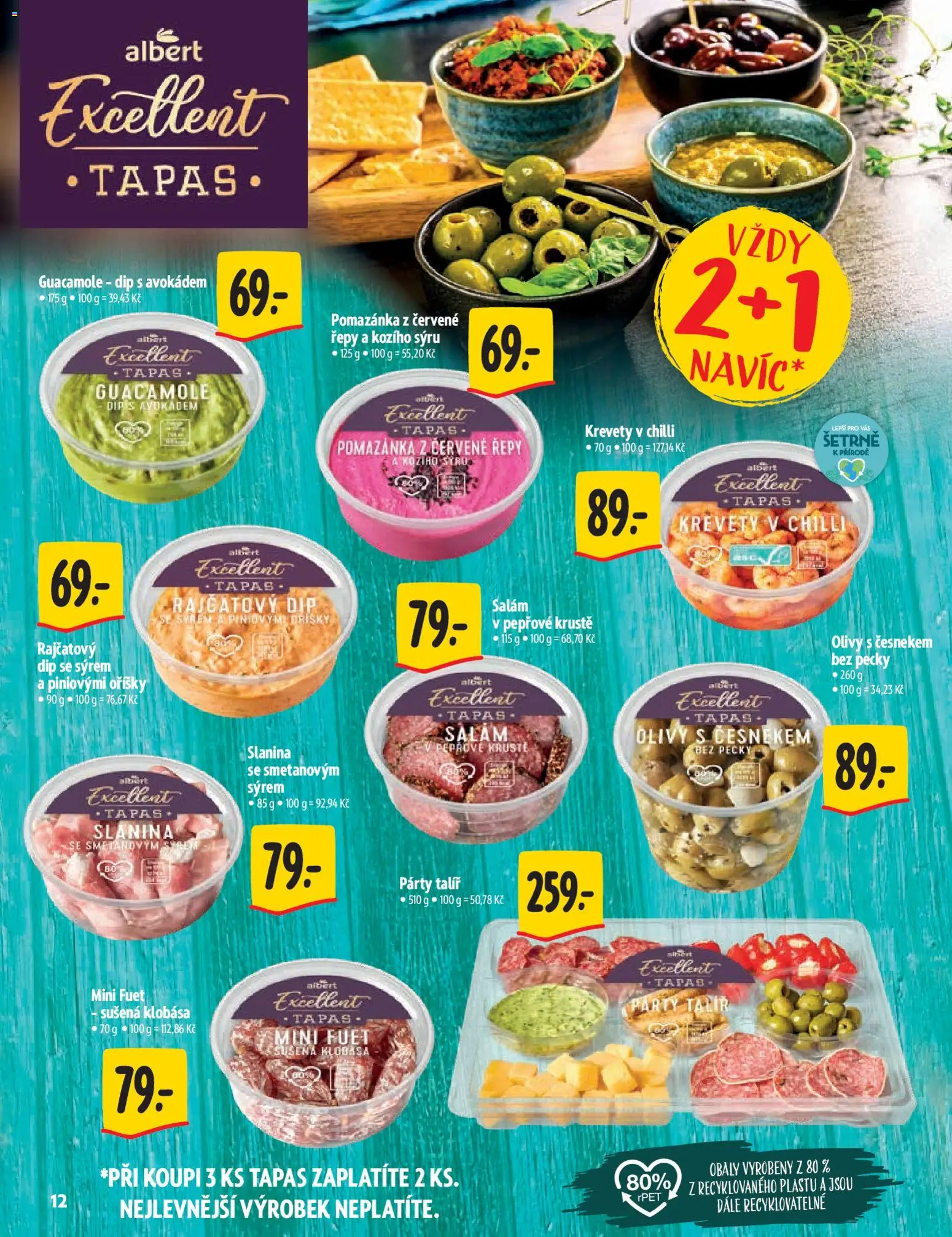 Albert katalog - Hypermarket - Delikatesy od 11.03.2026 | Strana: 12 | Produkty: Oříšky, Pomazánka z červené řepy, Fuet, Krevety
