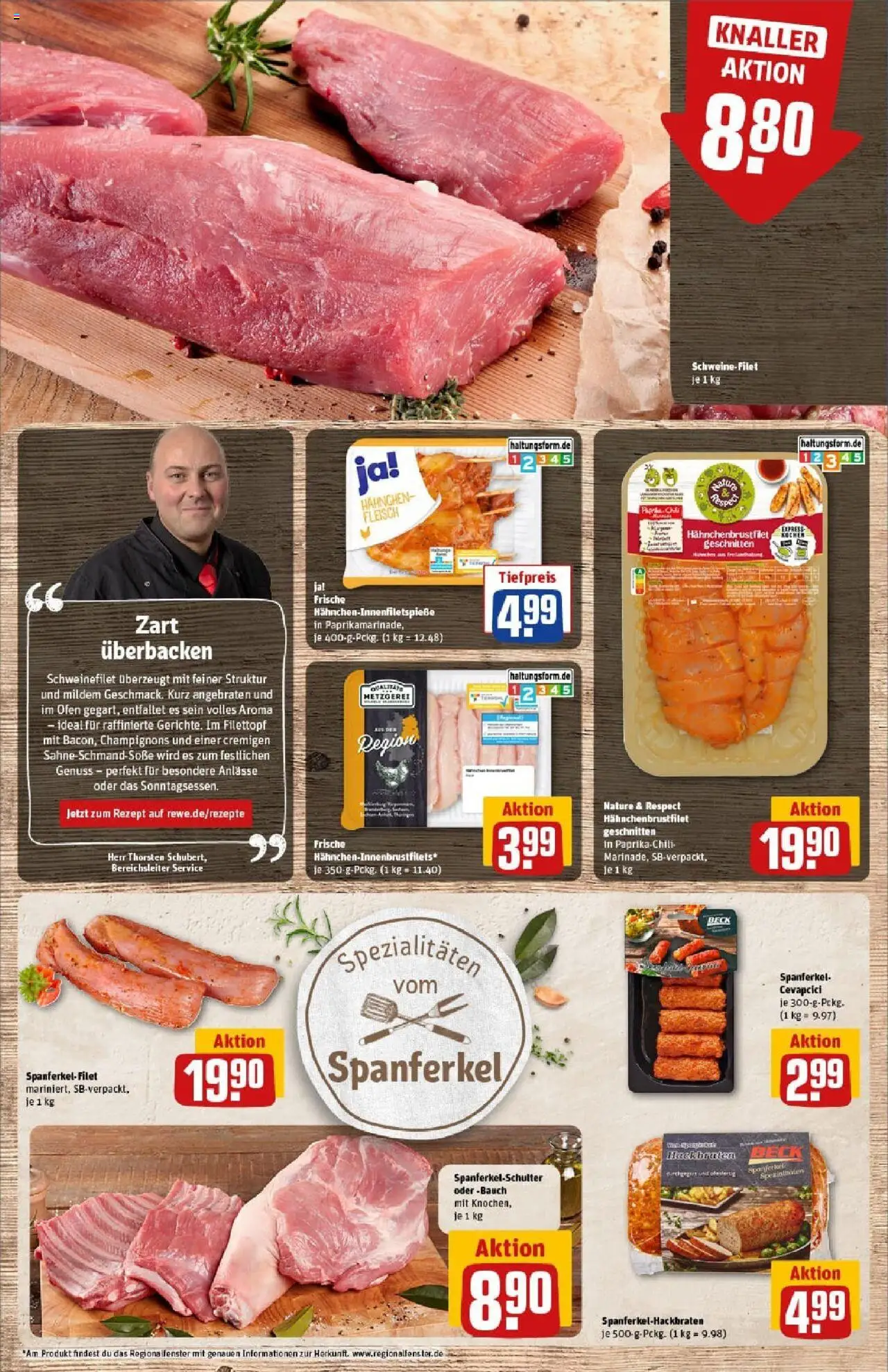Rewe prospekt Chemnitz	 - gültig ab dem 06.07.2025 | Seite: 8 | Produkte: Hahnchen, Cevapcici, Schweinefilet, Soße