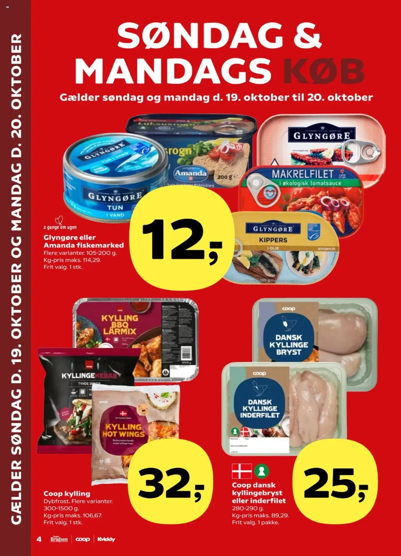 Super Brugsen tilbudsavis – gyldig fra 17.10.2025 | Side: 4 | Produkter: Olie, Kippers, Tun