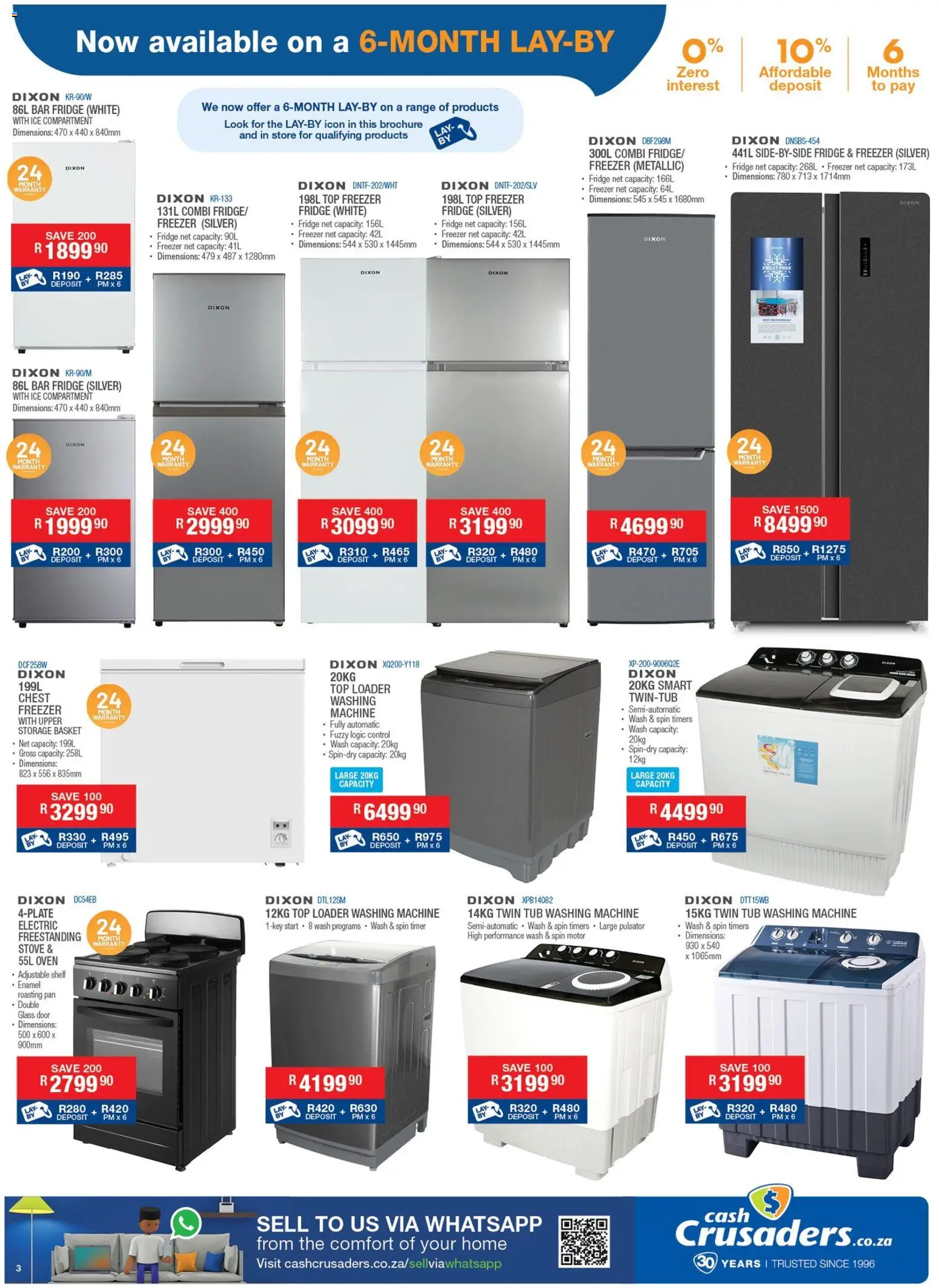 New Cash Crusaders catalogue – valid from 20.03.2026 | Page: 3 | Products: Washing machine, Stove, Fridge, Enamel