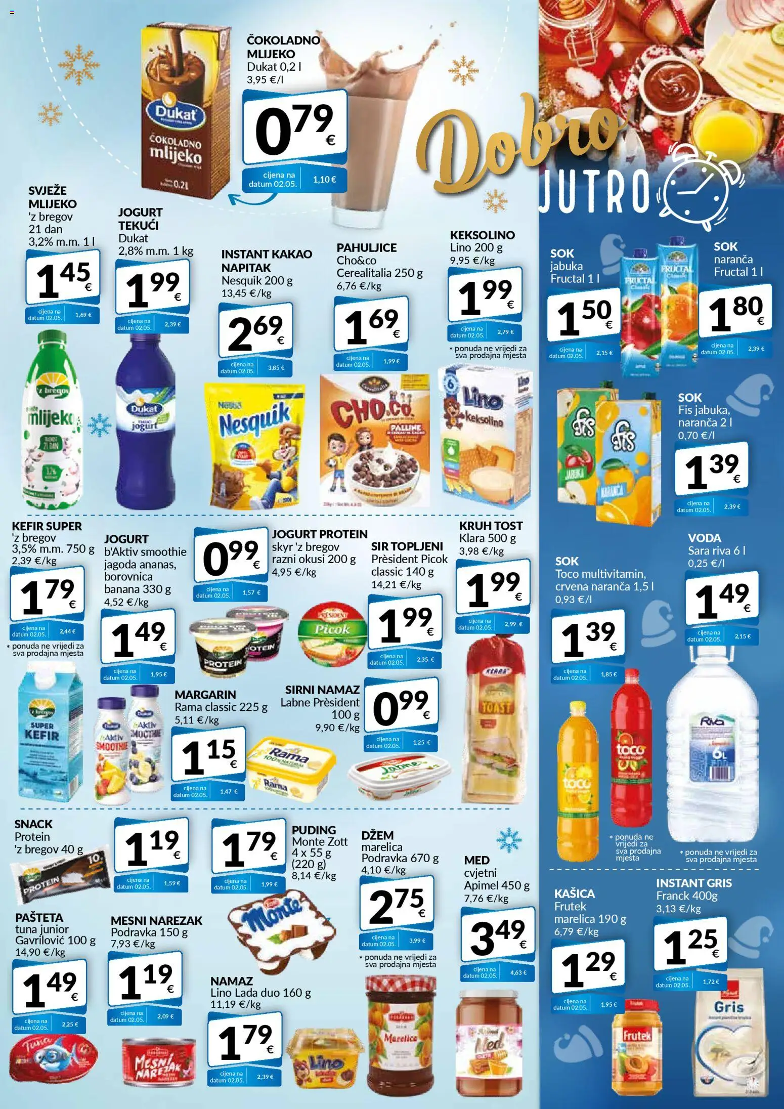 Bakmaz katalog | vrijedi od 04.12.2025 | Stranica: 5 | Proizvodi: Sir, Nesquik, Voda, Borovnica