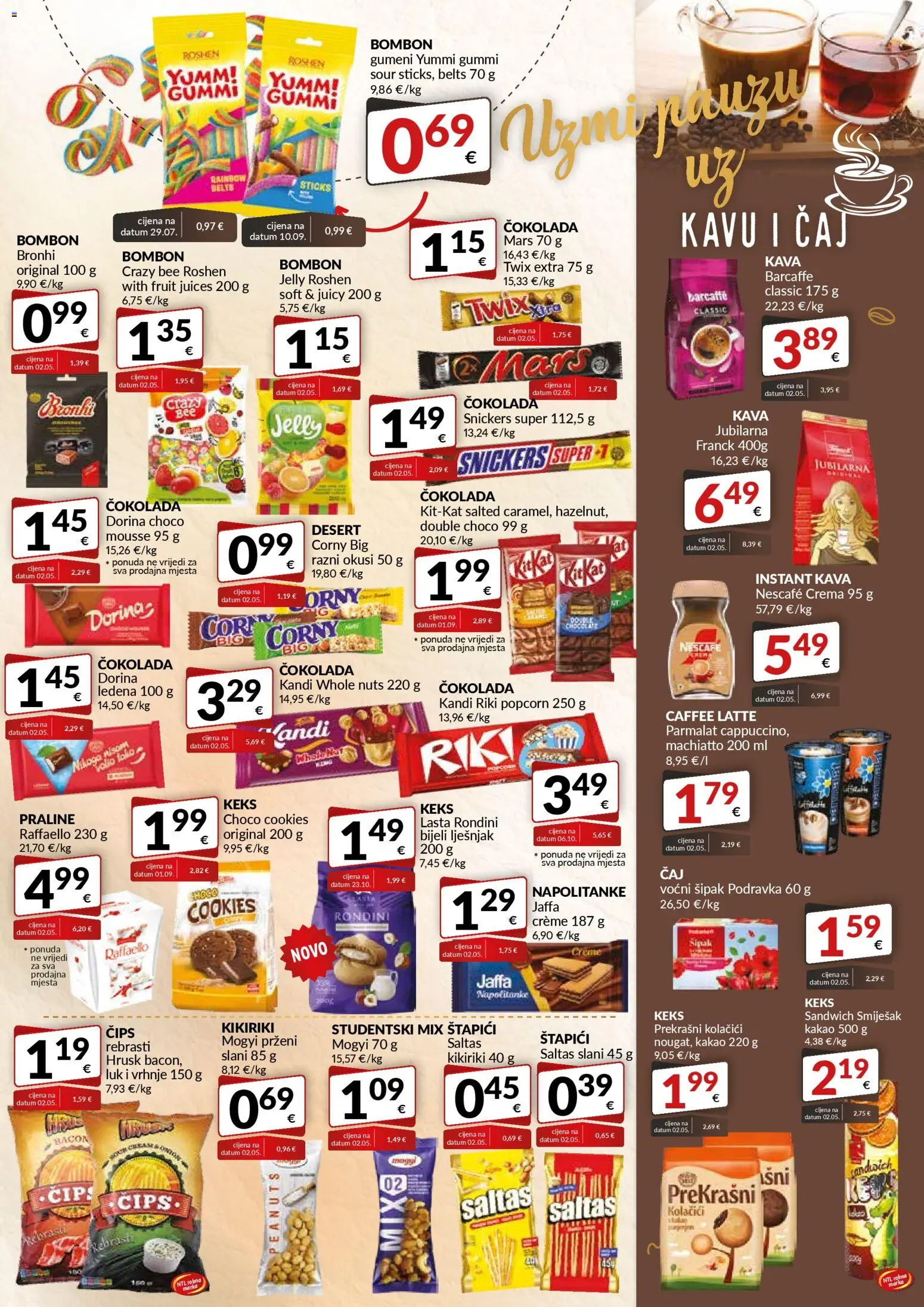 Bakmaz katalog | vrijedi od 20.11.2025 | Stranica: 5 | Proizvodi: Praline, Čokolada, Lješnjak, Raffaello