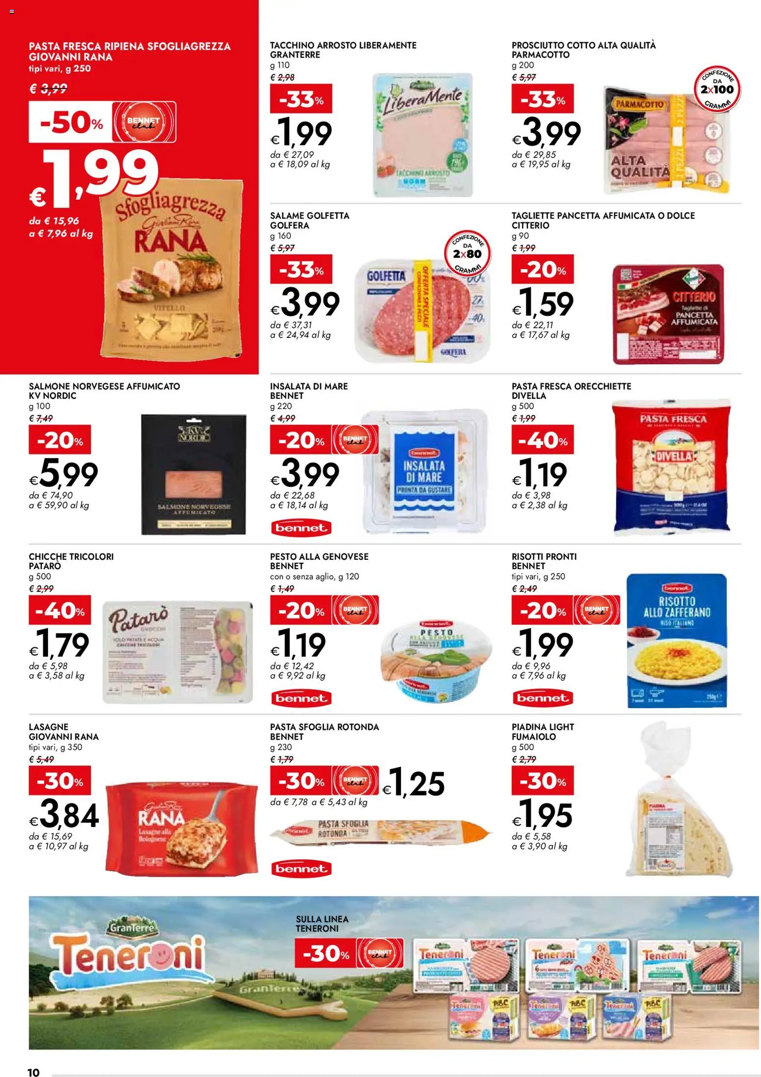 Volantino bennet del 12.03.2026 | Pagina: 10 | Prodotti: Arrosto, Insalata, Tacchino, Vitello