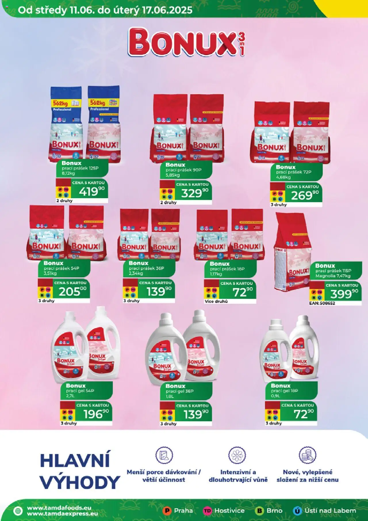 Tamda Foods leták od 11.06.2025 | Strana: 50 | Produkty: Prací gel, Prací Prášek, Bonux