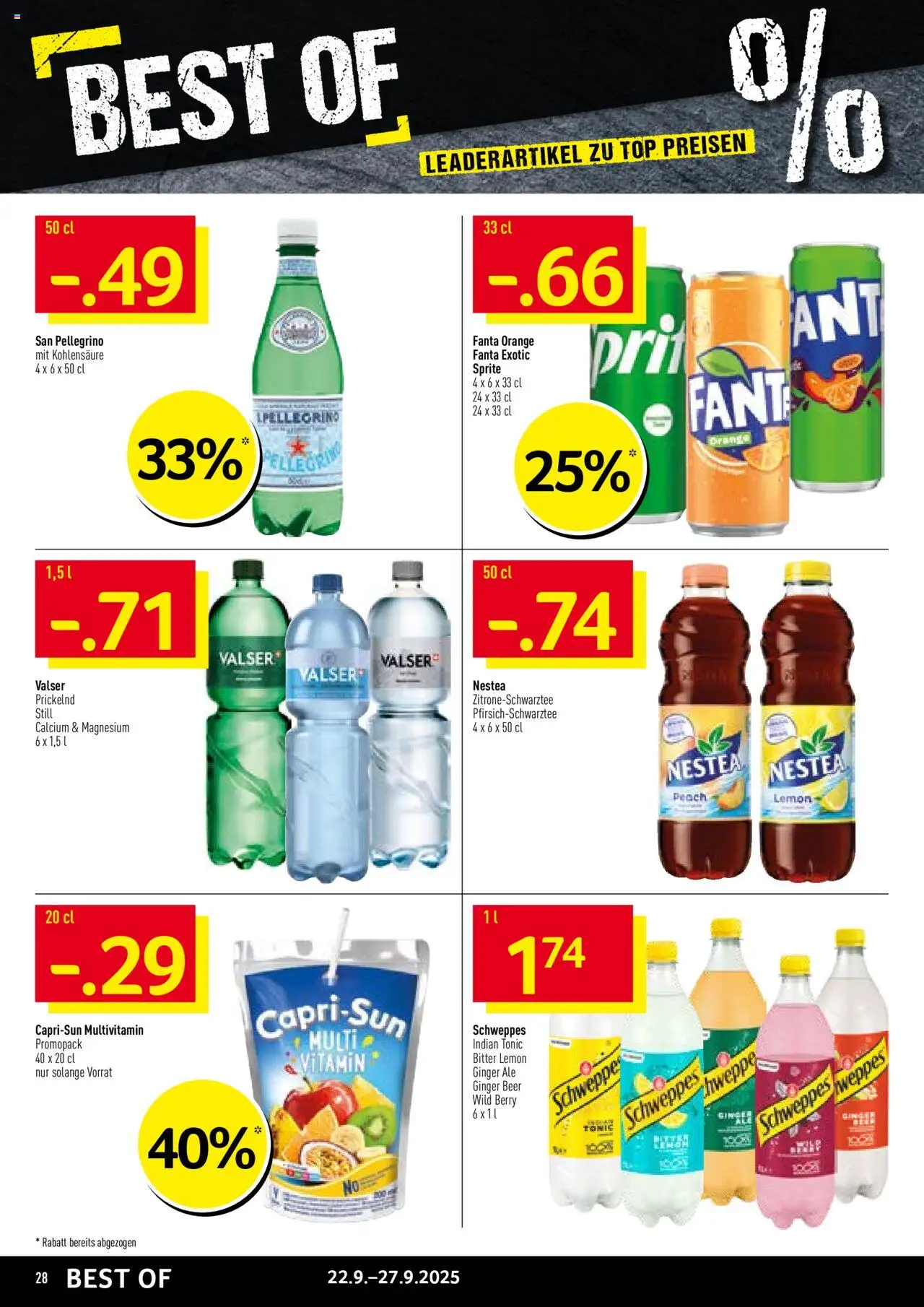 Prodega Aktionen – gültig ab 22.09.2025 | Seite: 28 | Produkte: Fanta, Sprite, Top