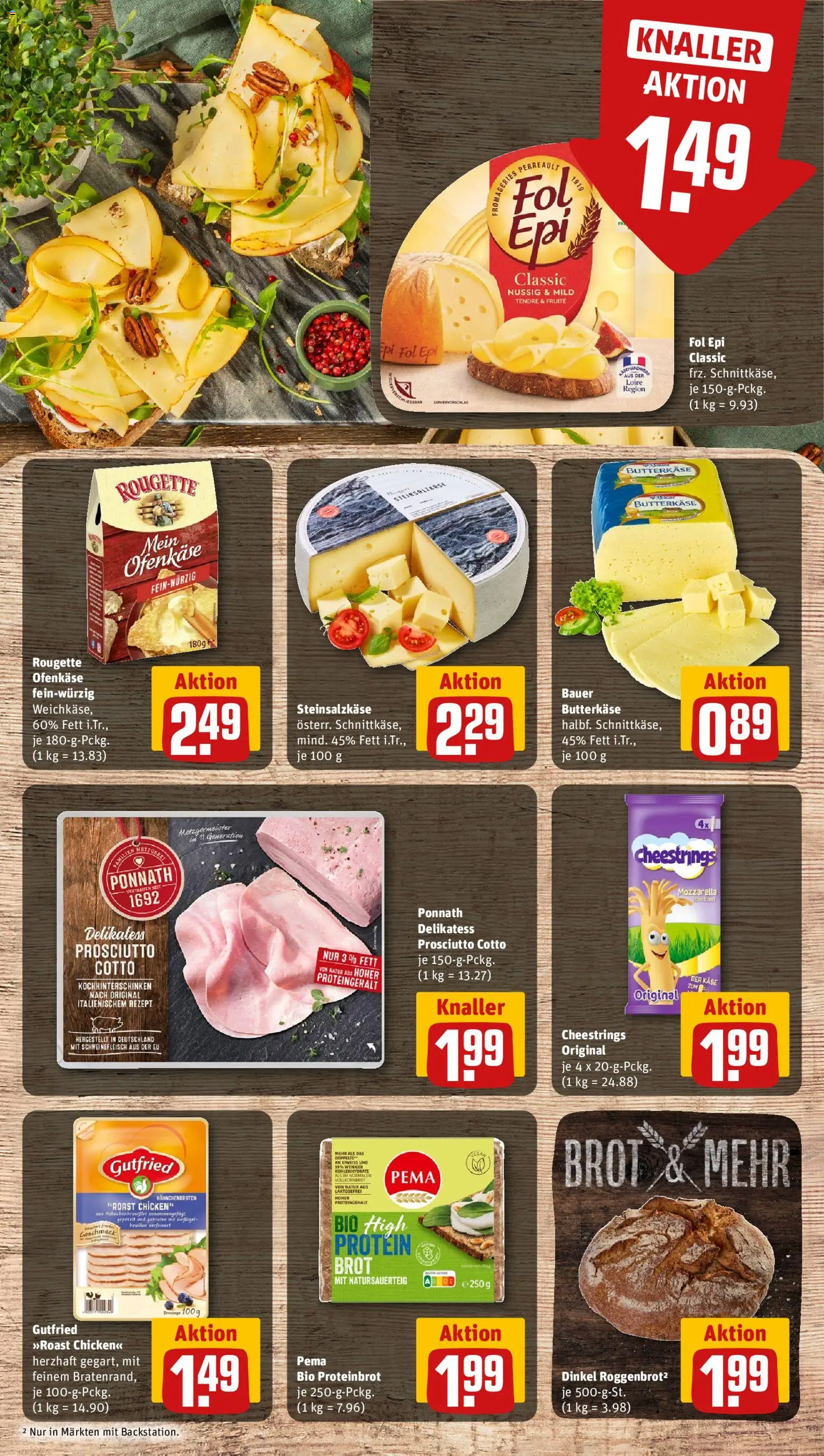 Rewe Prospekt 	 – gültig ab 05.01.2026 | Seite: 9 | Produkte: Käse, Rougette ofenkase, Brot, Schweinefleisch