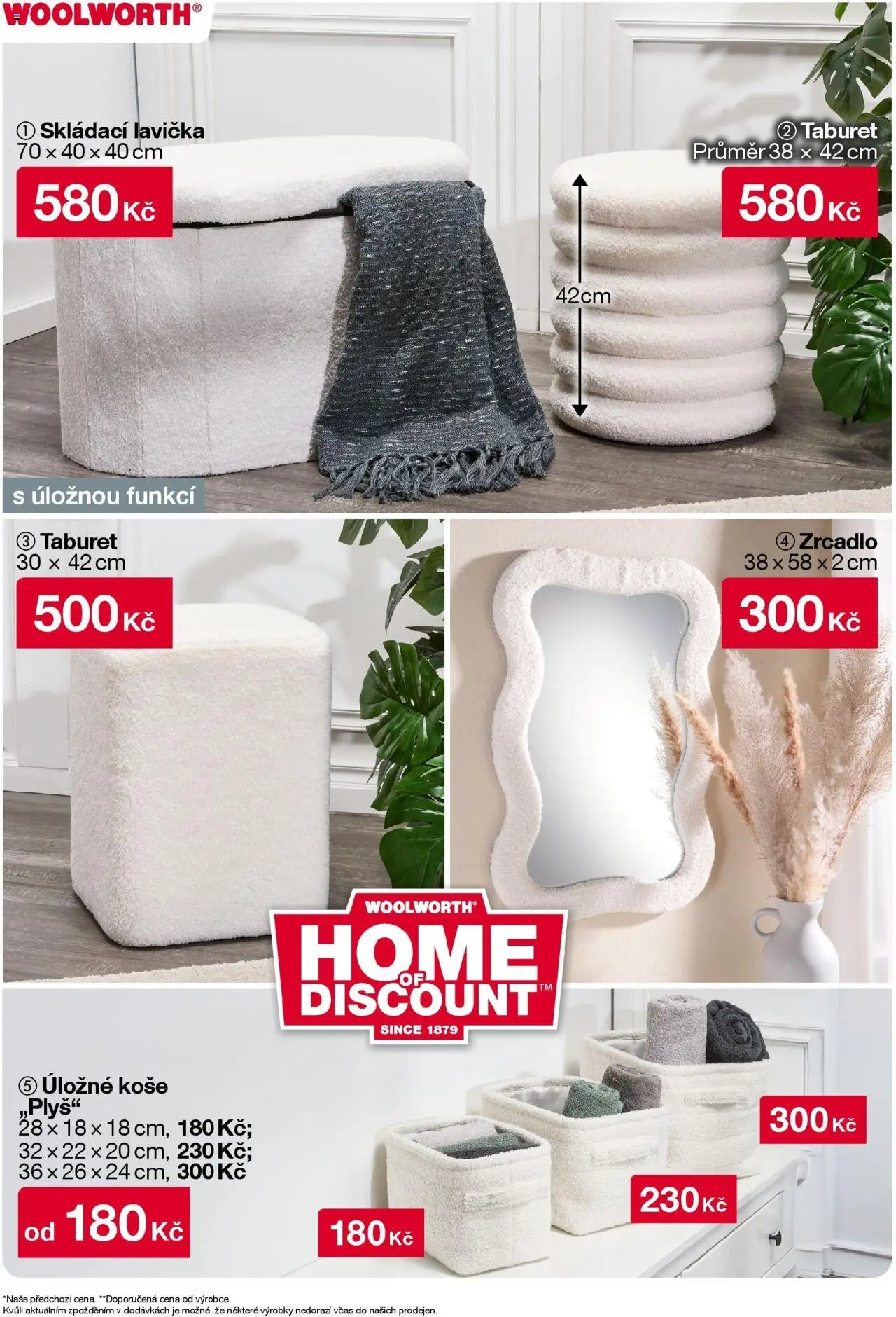 Woolworth leták od 03.10.2025 - akční nabídka | Strana: 44 | Produkty: Taburet, Zrcadlo