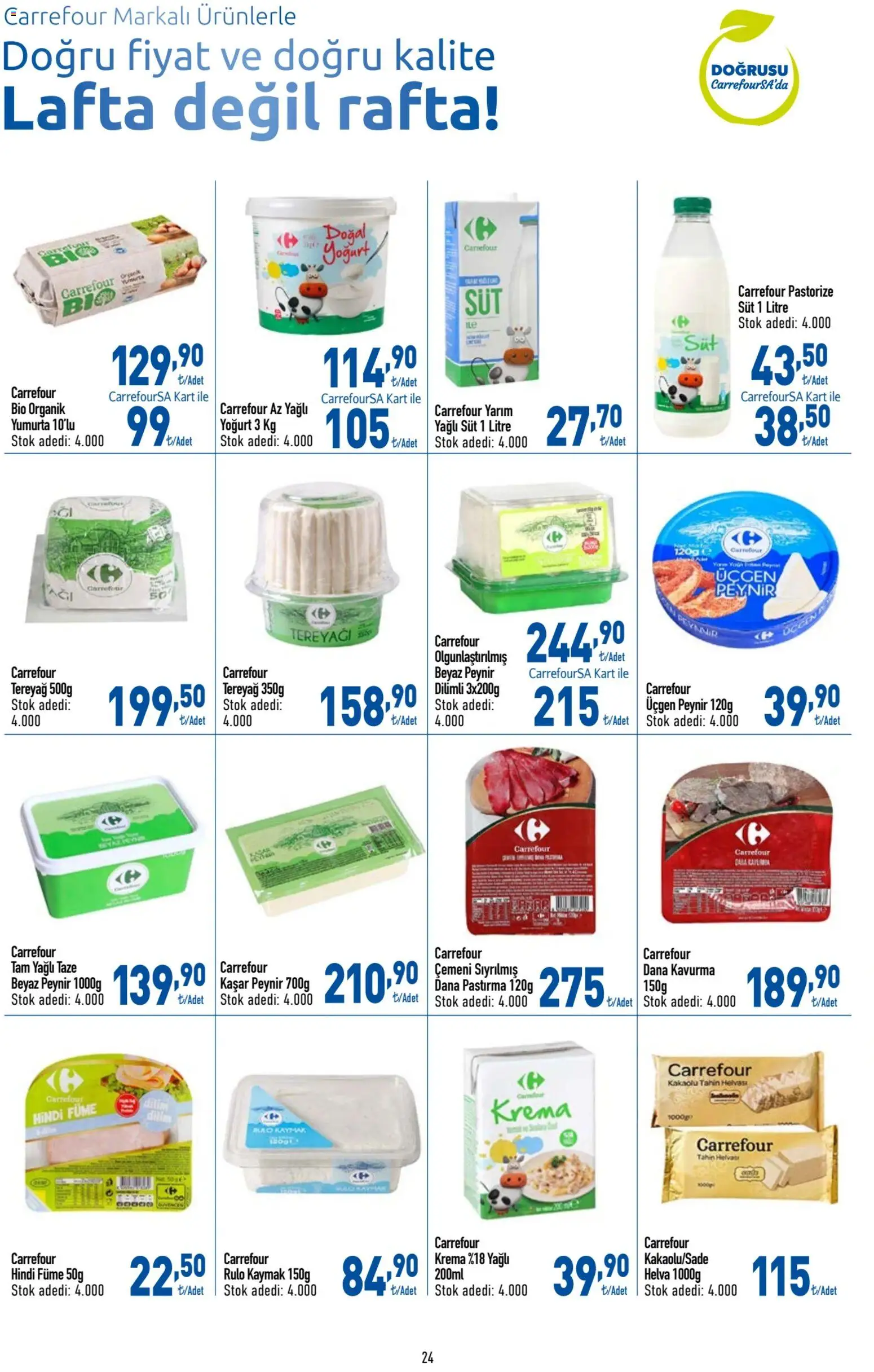 CarrefourSA Katalog - 04.12.2025 tarihinden itibaren geçerlidir | Sayfa: 24 | Ürünler: Süt, Tereyağı, Peynir, Yumurta