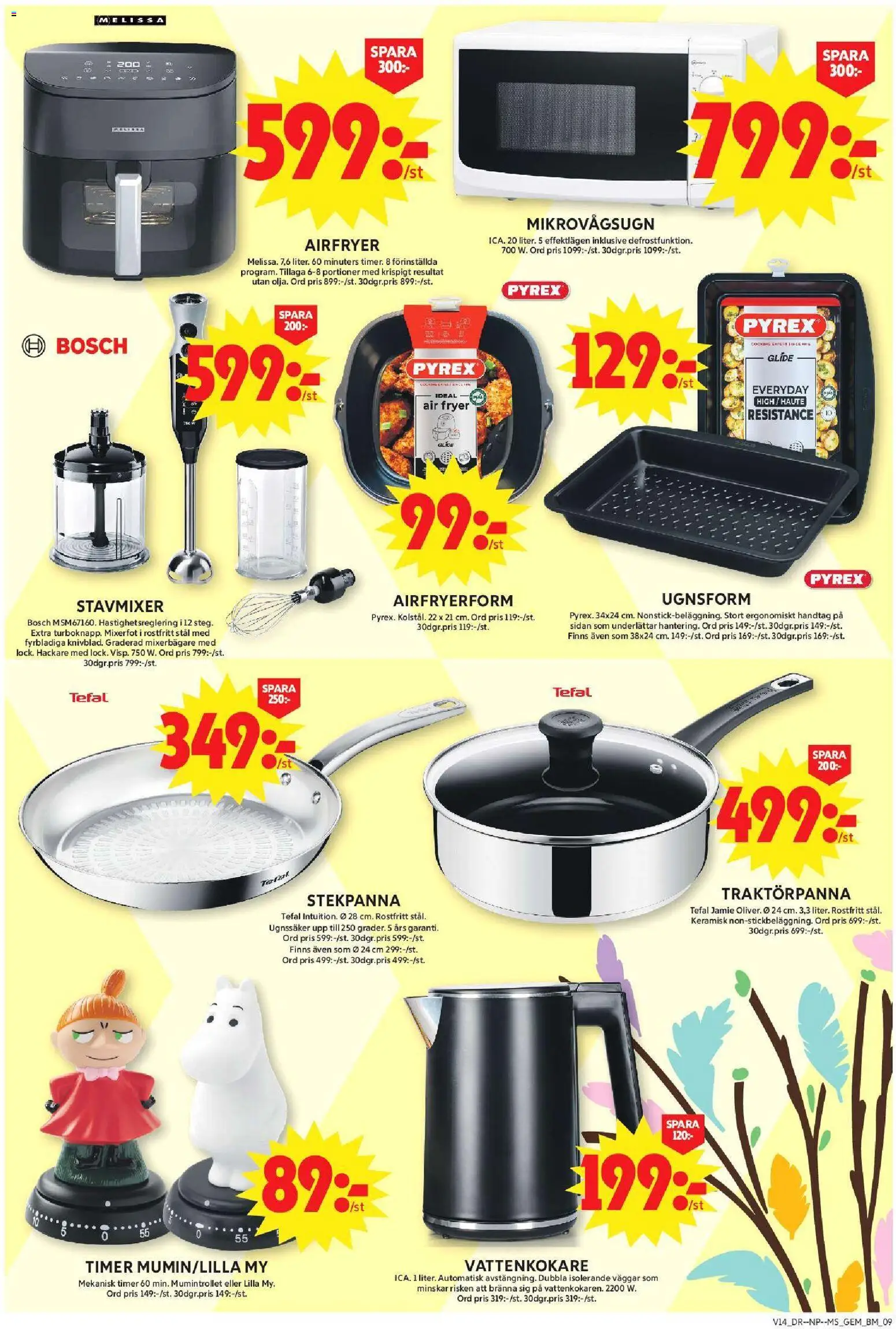 ICA Maxi reklamblad aktuell från 30.03.2026 | Sida: 14 | Produkter: Vattenkokare, Stavmixer, Airfryer, Stekpanna