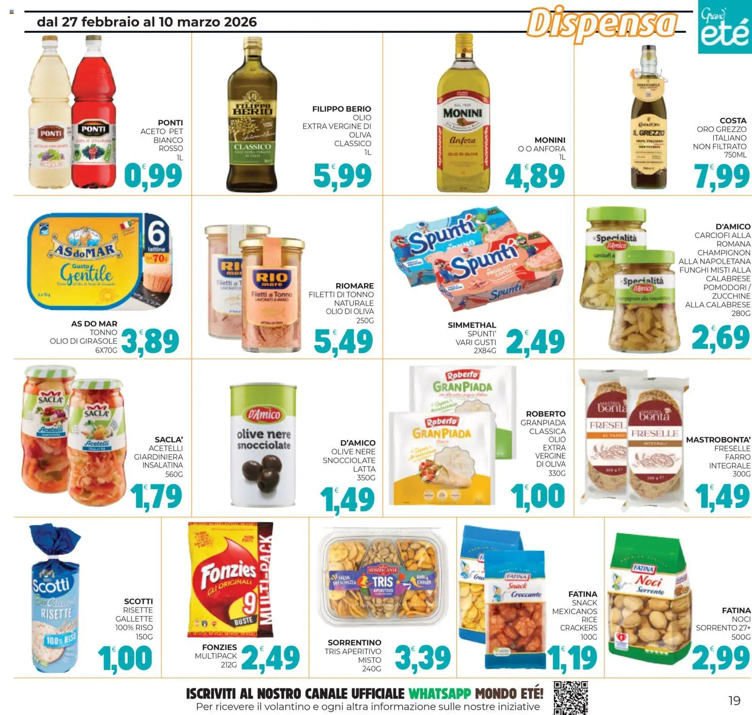Volantino Eté del 27.02.2026 | Pagina: 19 | Prodotti: Olio, Noci, Aceto, Olio di Oliva