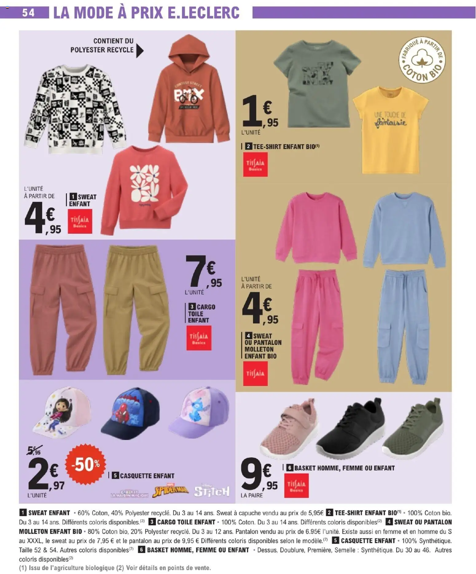 {H1} | Page: 54 | Produits: Coton, T-shirt, Pantalon, Casquette