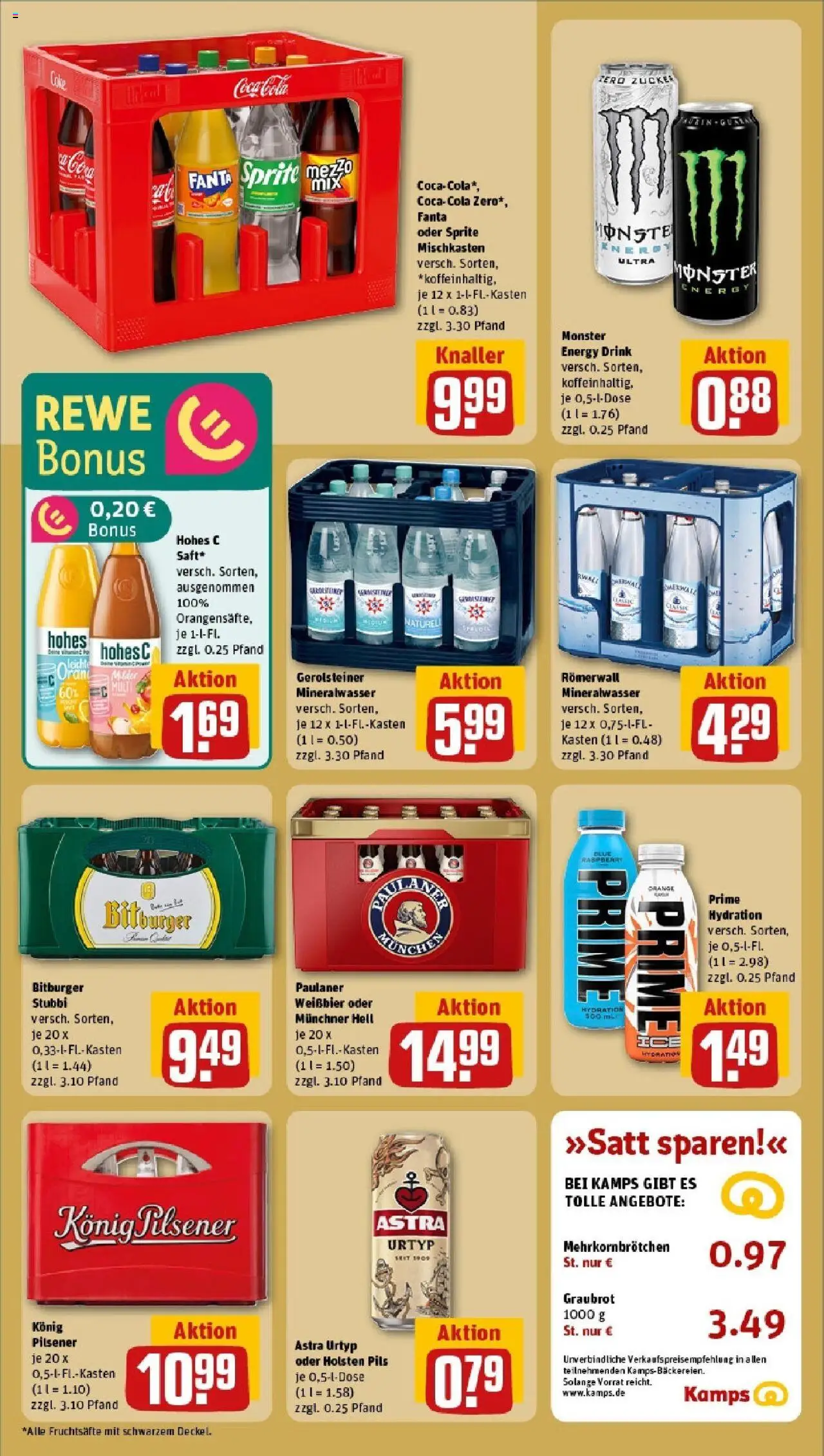 Rewe prospekt Mönchengladbach / Wickrath	 - gültig ab dem 08.06.2025 | Seite: 14 | Produkte: Bitburger, Konig pilsener, Cola, Holsten