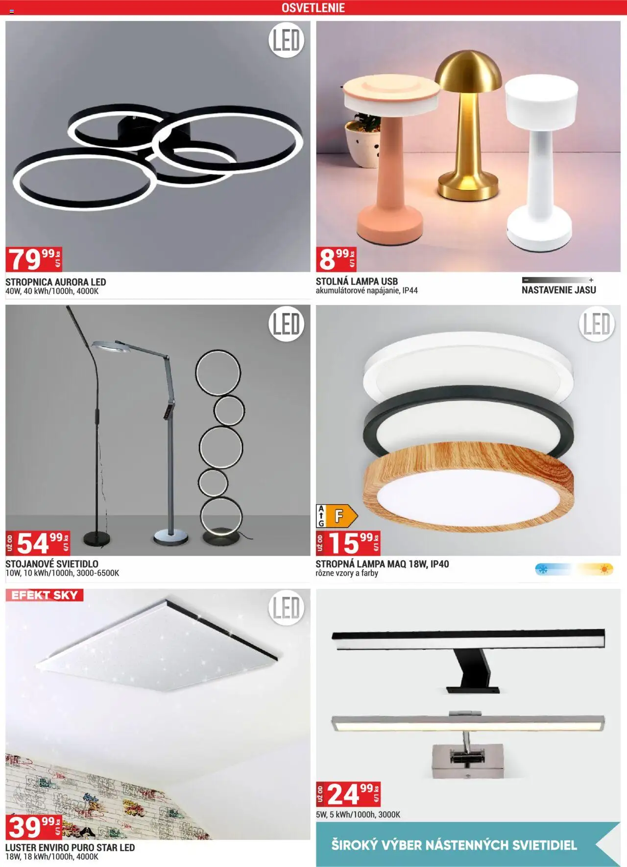 Merkury Market leták │ platný od 01.08.2025 | Strana: 22 | Produkty: Osvetlenie, Lampa, Stolná lampa, Luster