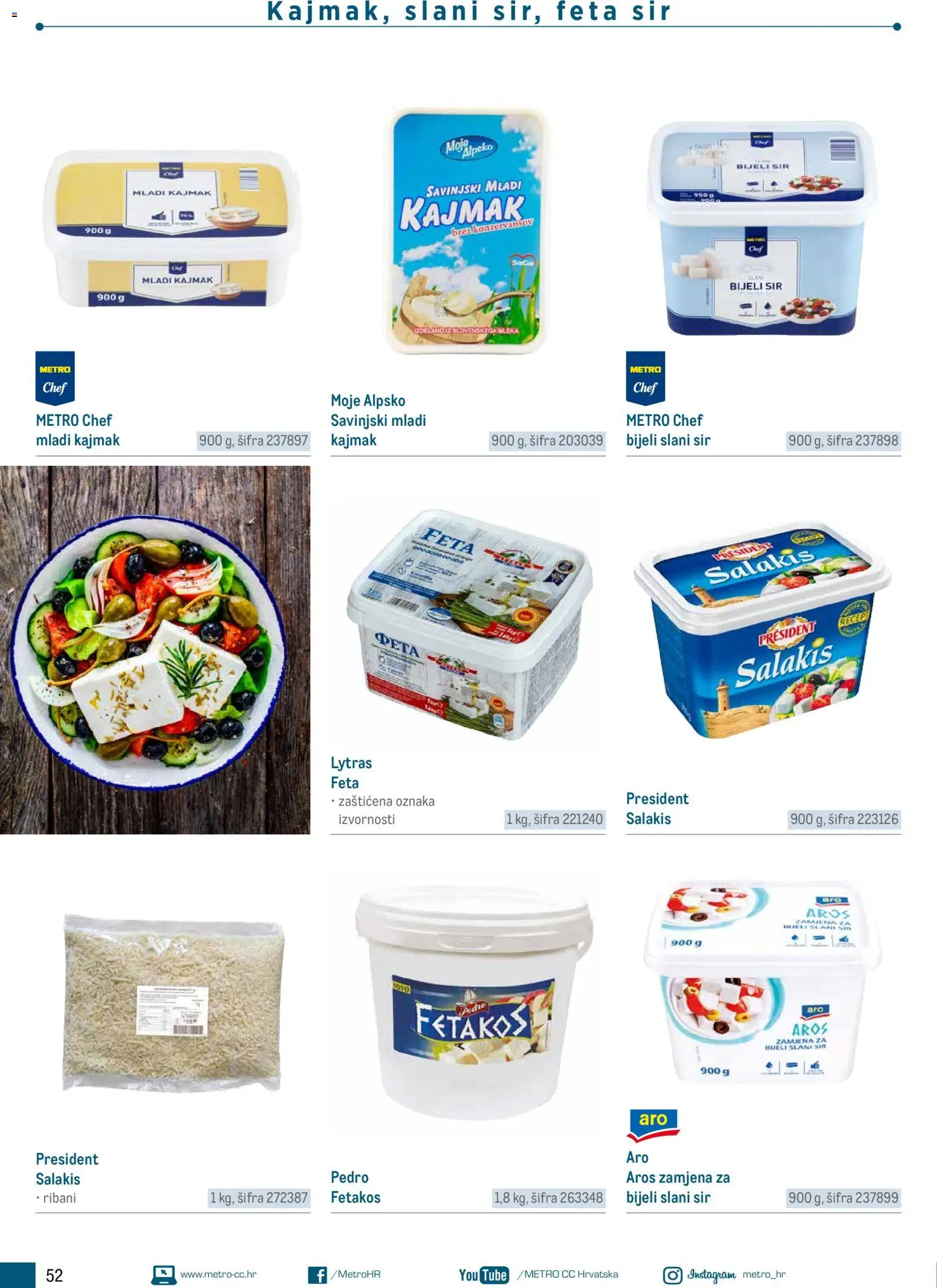 Metro katalog | vrijedi od 05.03.2026 | Stranica: 52 | Proizvodi: Feta, Sir, Kajmak