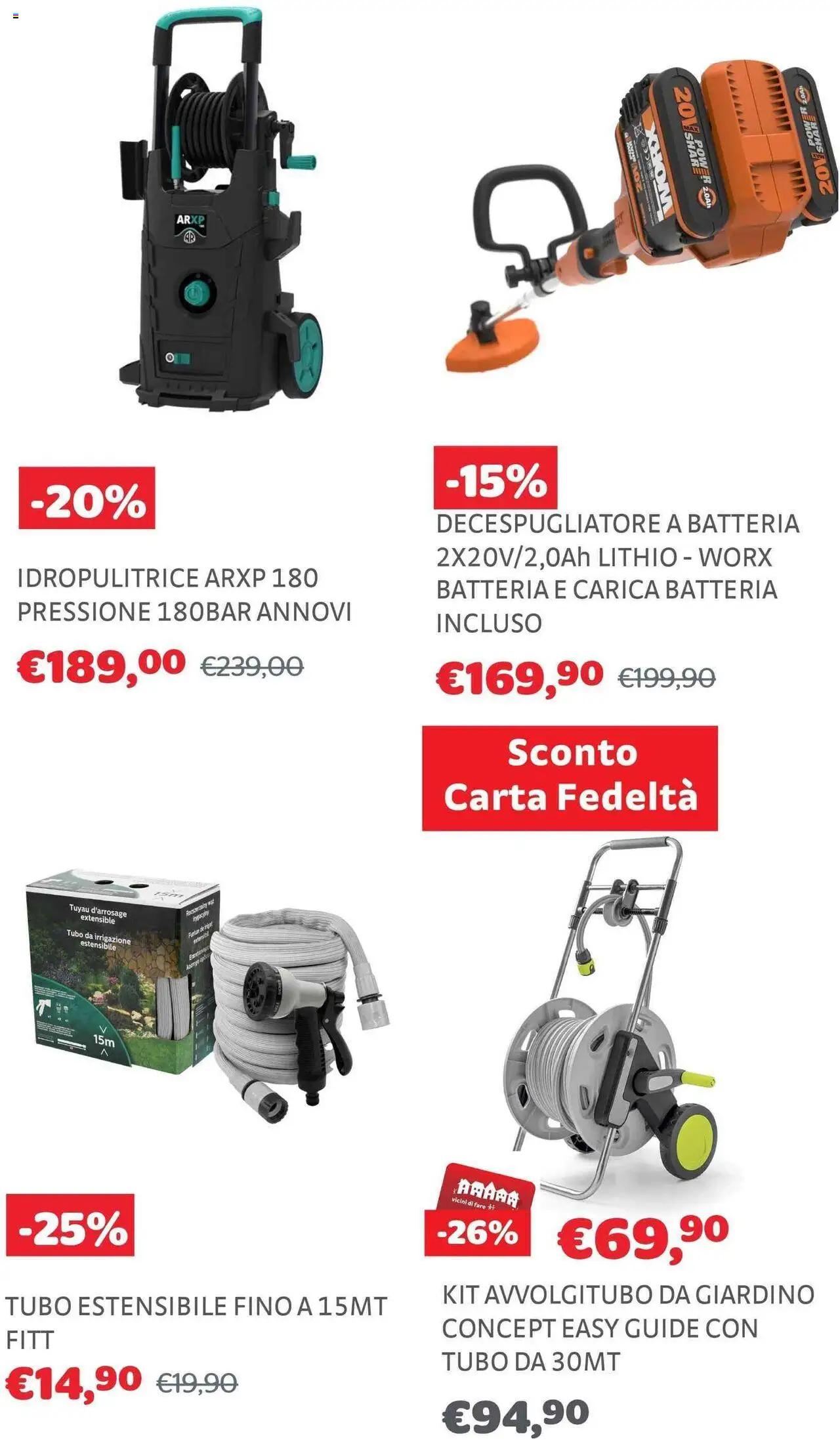 Volantino Brico Center del 30.07.2025 | Pagina: 13 | Prodotti: Tubo, Decespugliatore, Idropulitrice, Batteria