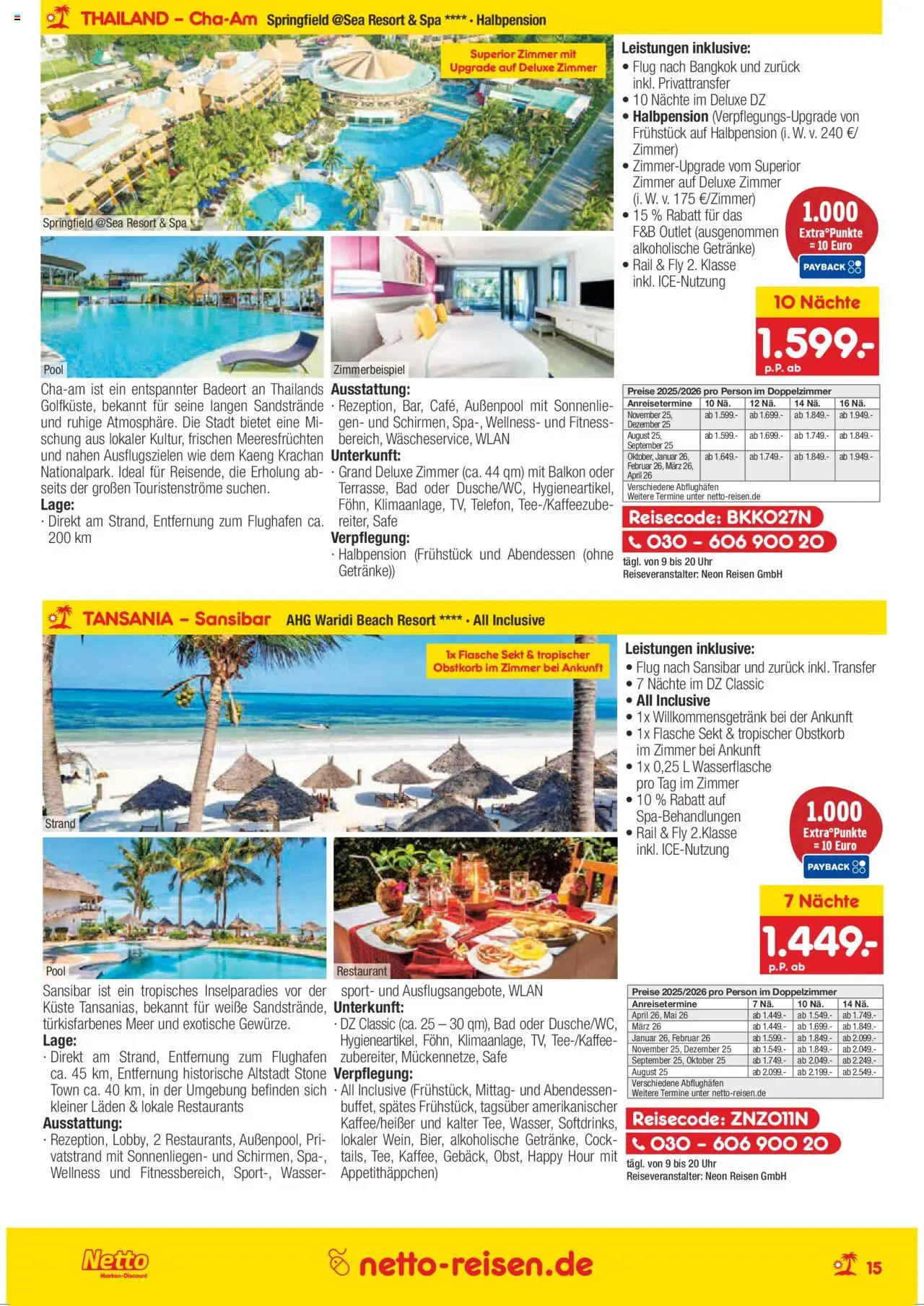 Netto Reisen Prospekt 	 - gültig ab dem 01.07.2025 | Seite: 15 | Produkte: Sekt, Bad, Wasser, Uhr