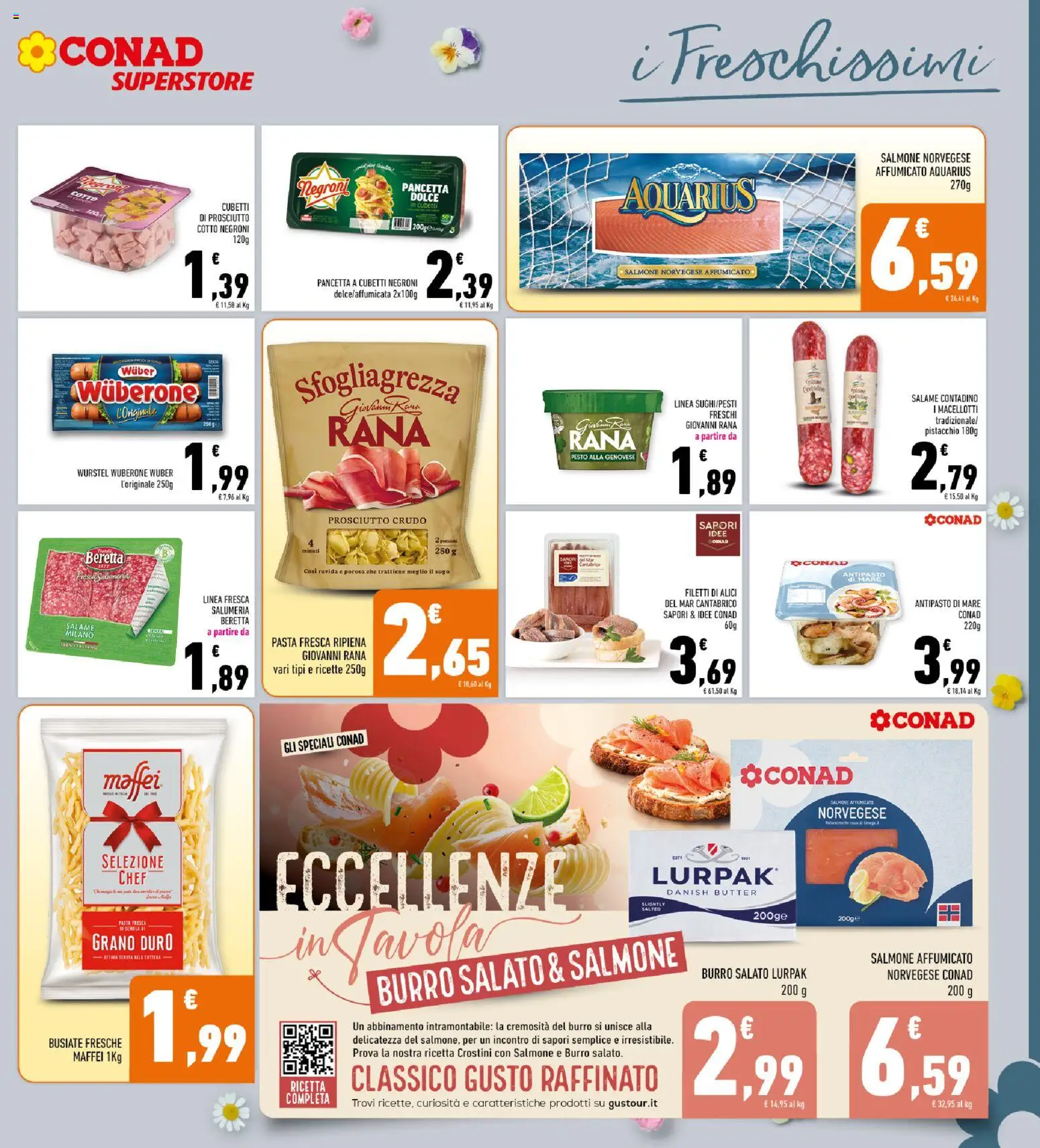 Volantino Conad del 25.03.2026 | Pagina: 15 | Prodotti: Prosciutto Cotto, Salame, Salmone, Pasta