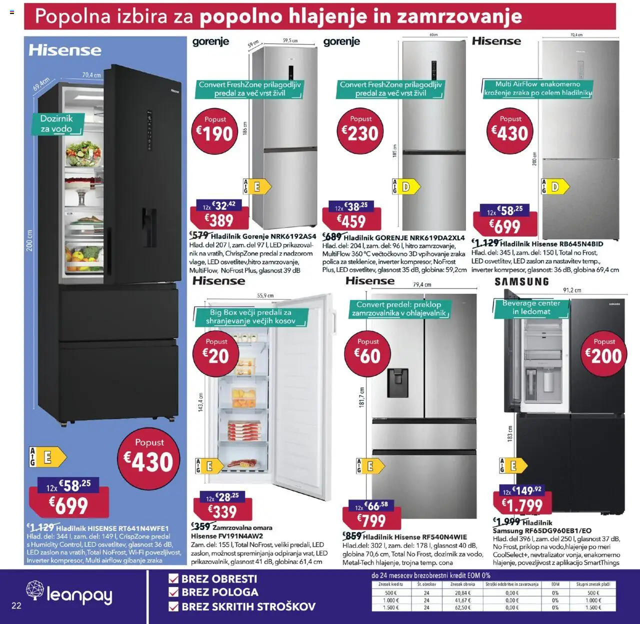 Novi Harvey Norman katalog ponudbe – veljaven od 16.10.2025 | Stran: 22 | Izdelki: Hladilnik, Polica, Ledomat, Zamrzovalna omara