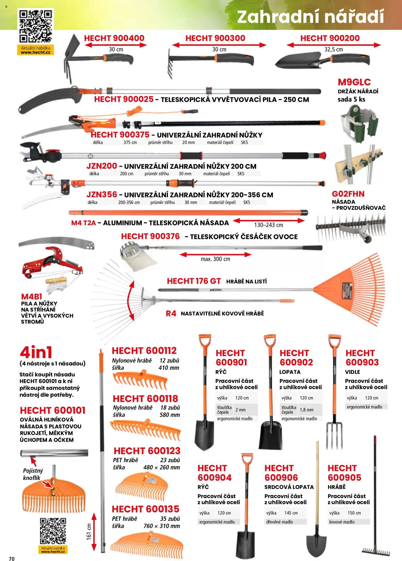 Hecht katalog - Jaro - léto 2026 od 19.02.2026 | Strana: 70 | Produkty: Nůžky, Lopata, Madlo, Hrábě
