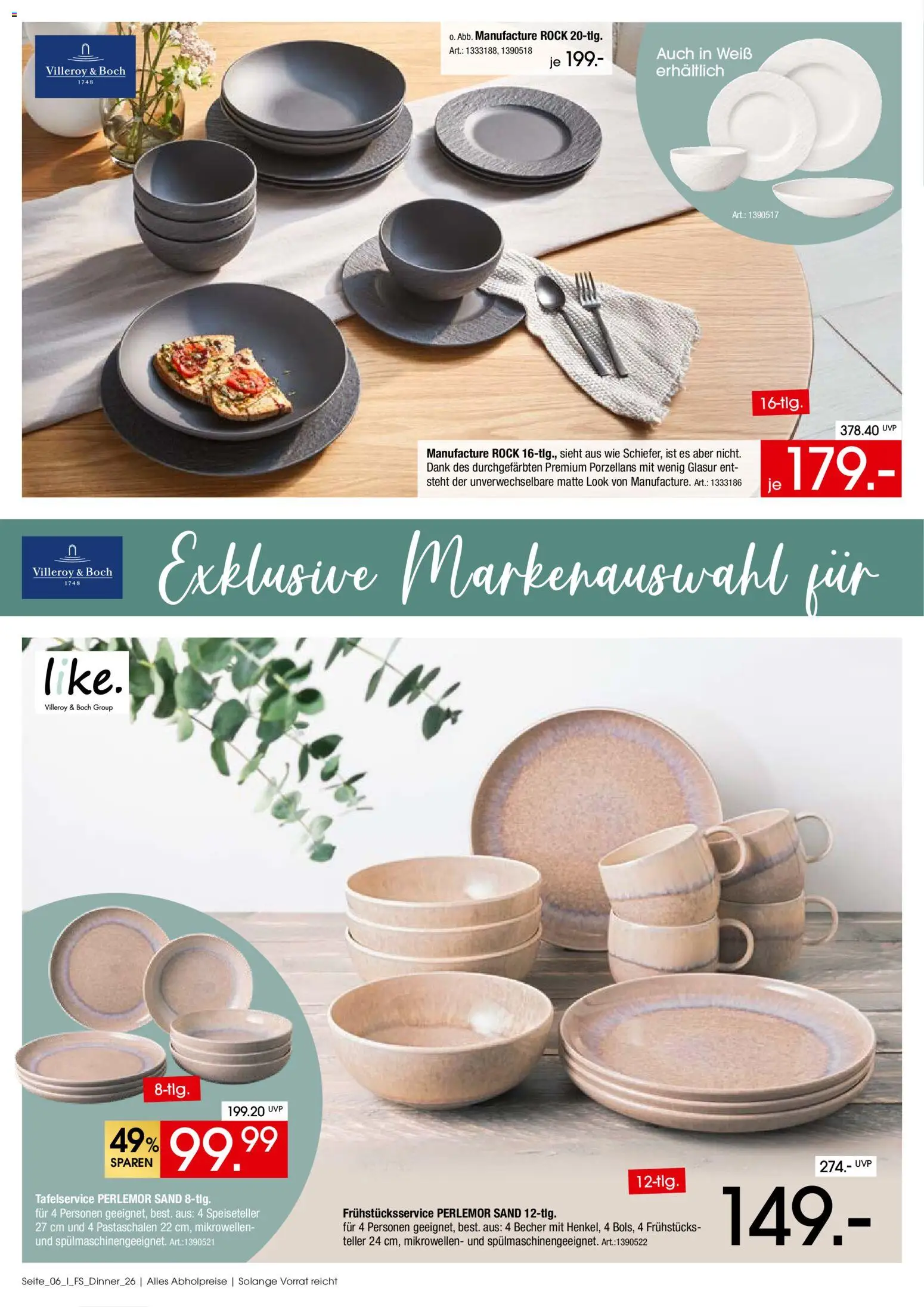 Zurbrüggen Tischgeschirr Spezial – gültig ab 10.03.2026 | Seite: 6 | Produkte: Rock