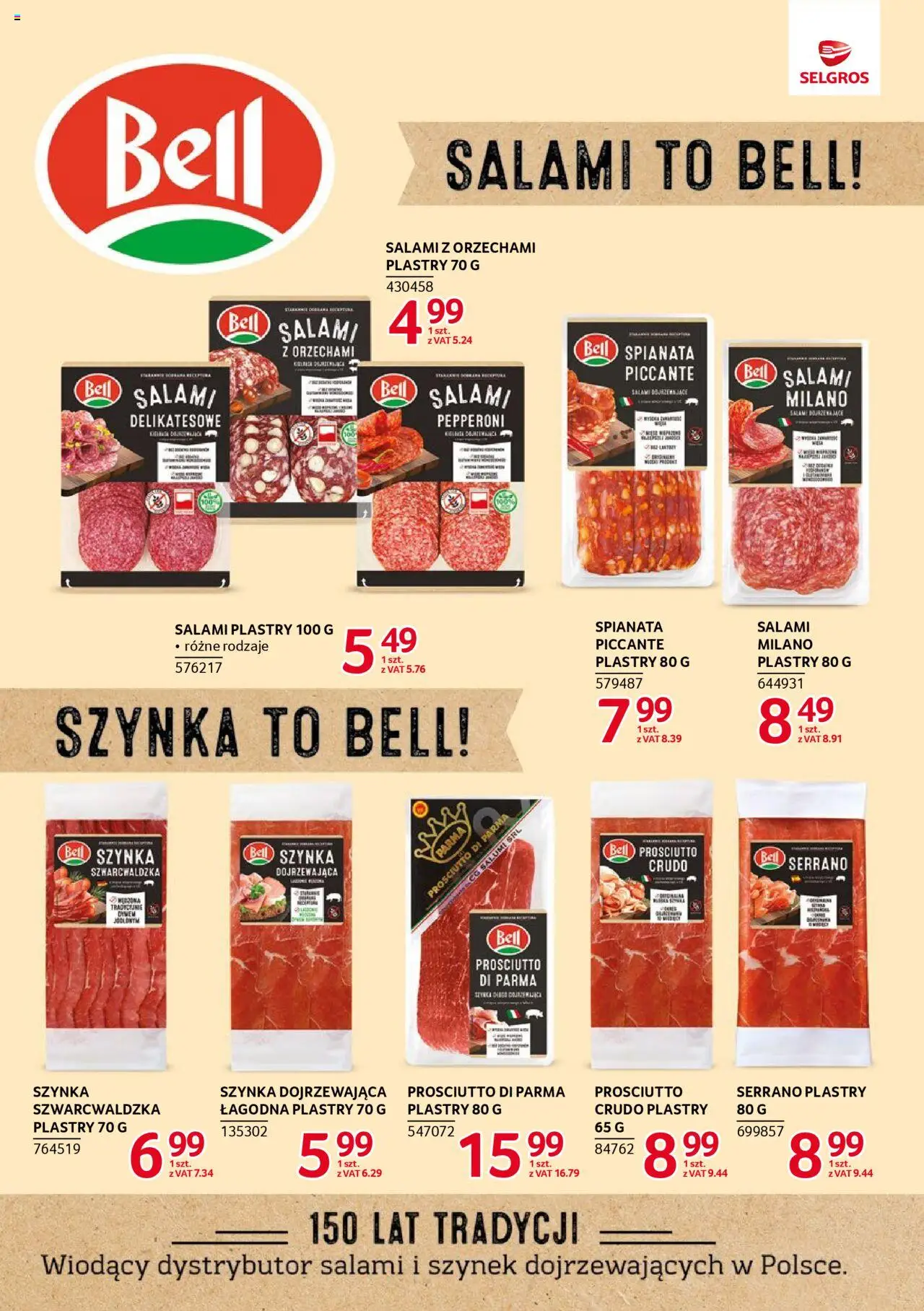 Selgros cash&carry Gazetka - Markowe produkty od 23.10.2025 | Strona: 9 | Produkty: Bell, Szynka, Prosciutto, Salami