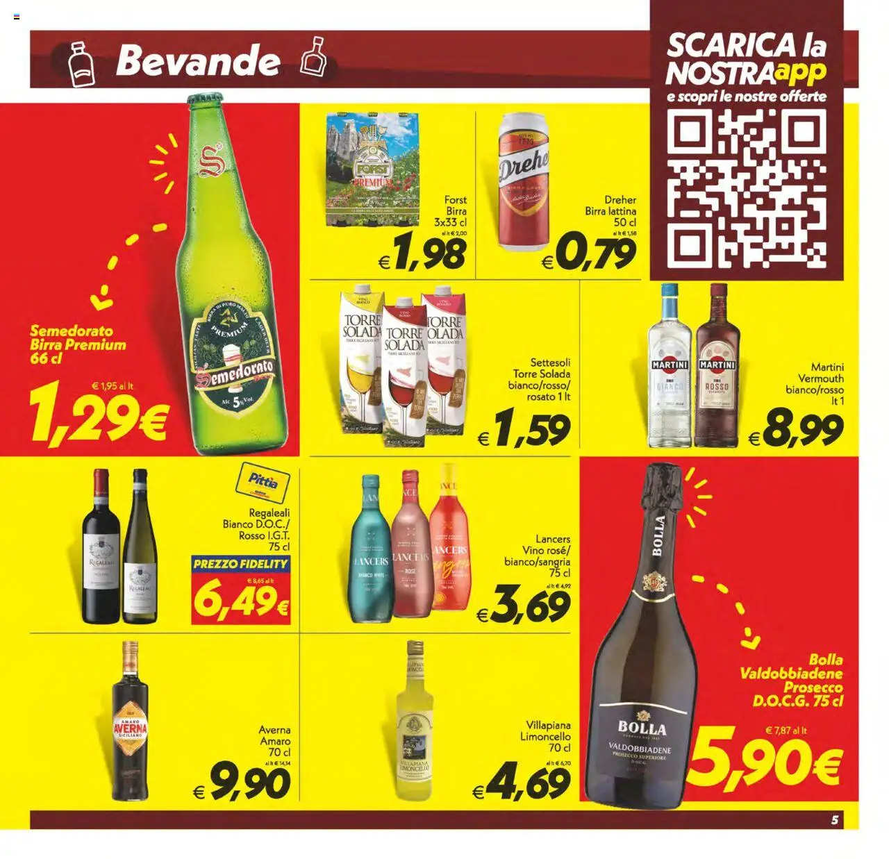 Volantino SuperConveniente del 22.08.2025 | Pagina: 5 | Prodotti: Prosecco, Vino, Limoncello, Amaro