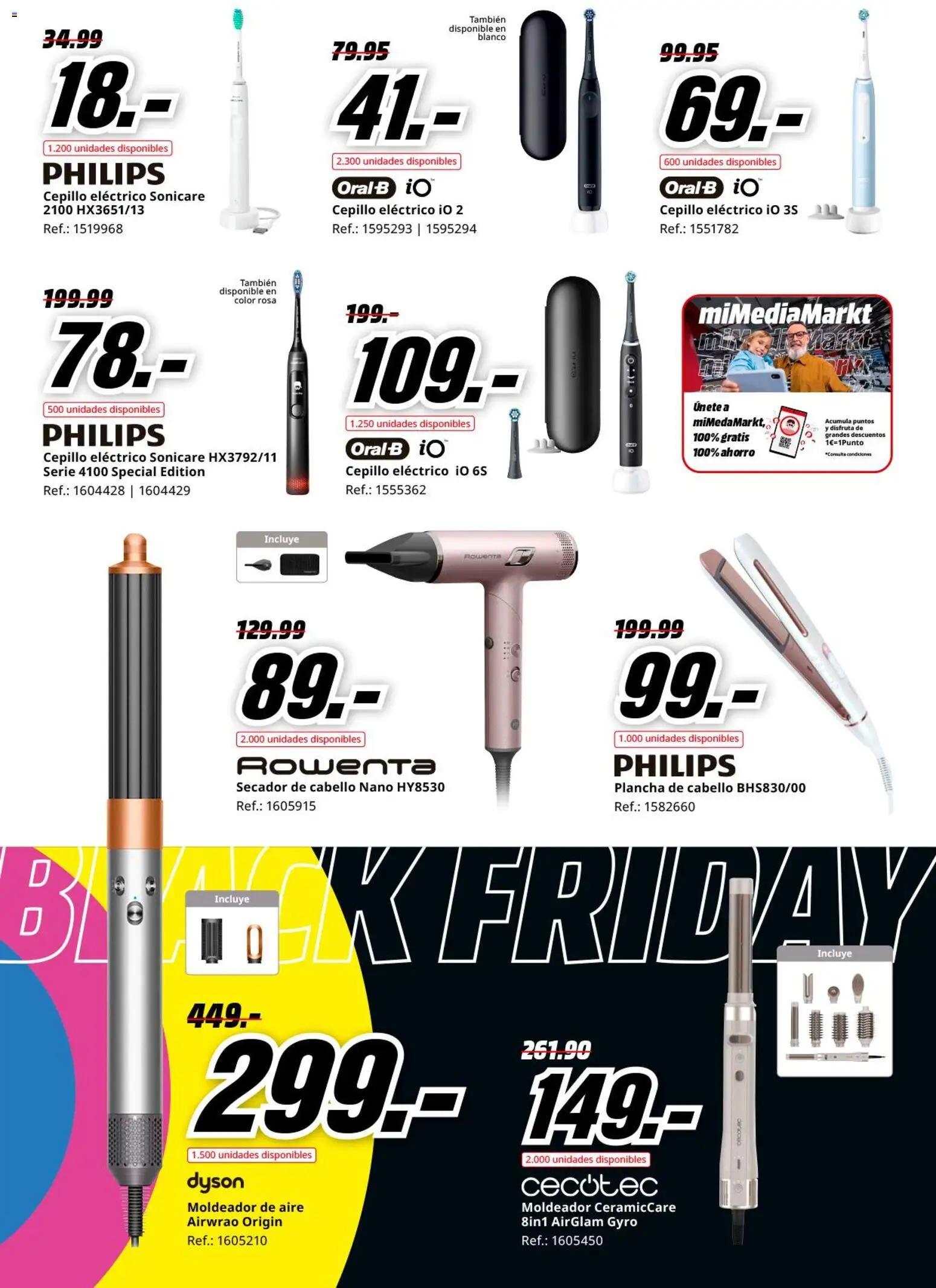 Media Markt Black Friday │ válido desde el 21.11.2025 | Página: 22 | Productos: Cepillo, Plancha