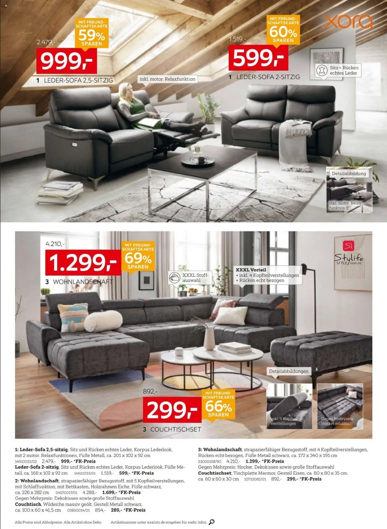 XXXL Lutz Prospekt – gültig ab 08.03.2026 | Seite: 6 | Produkte: Wohnlandschaft, Hocker, Ledersofa