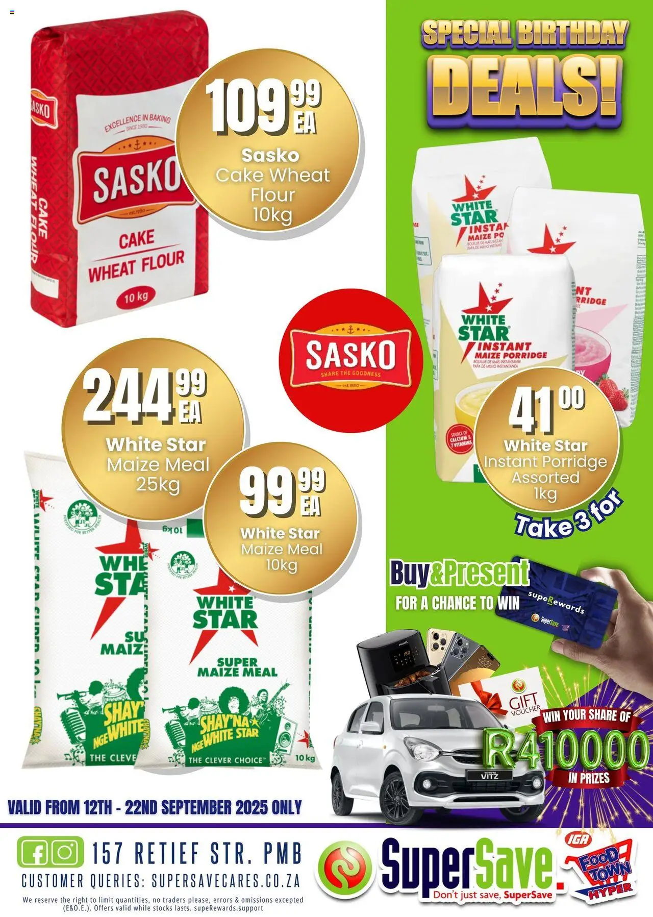 New Super Save catalogue – valid from 16.09.2025 | Page: 61 | Products: Cake, Flour, Maize meal, Vitamins