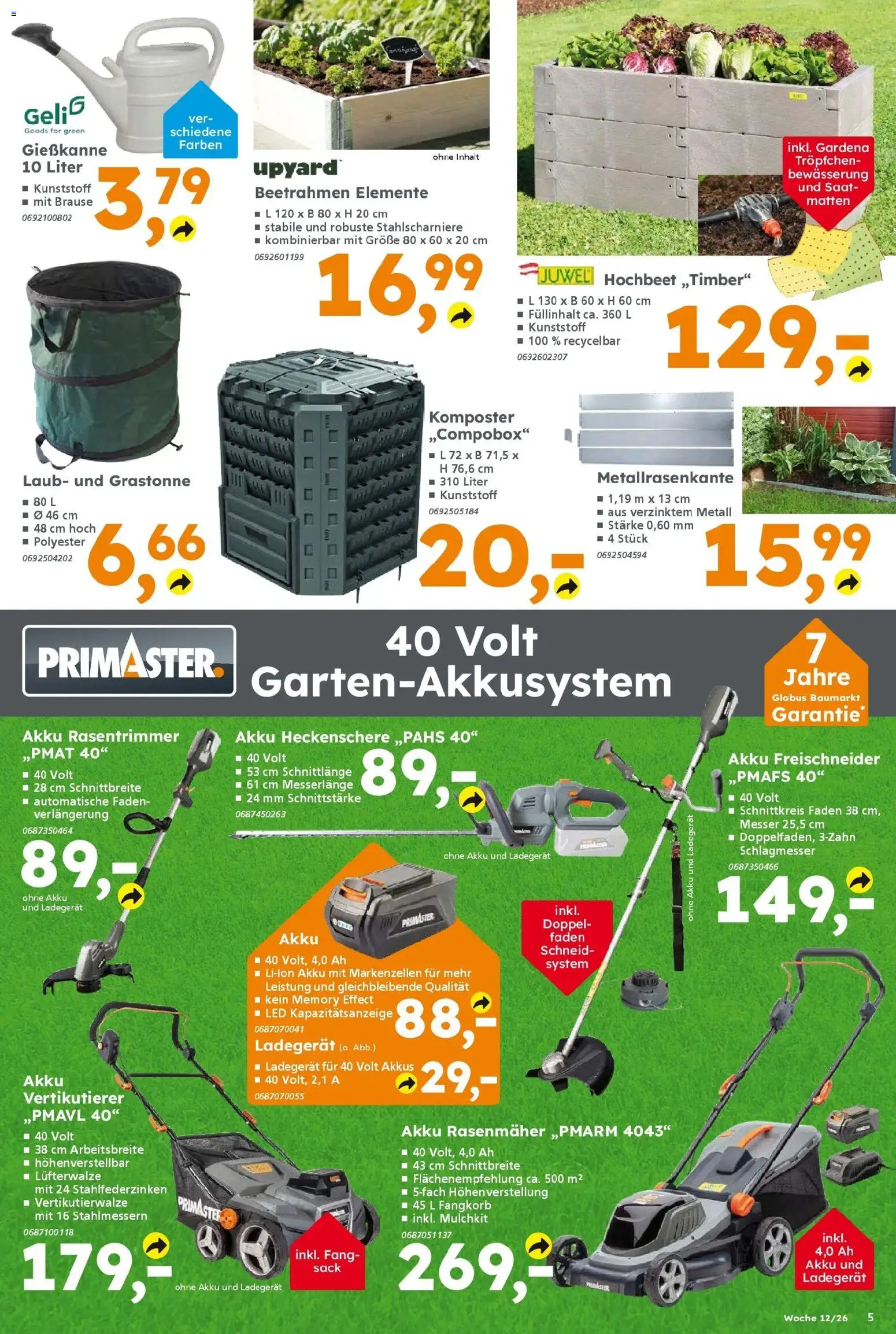 Globus Baumarkt Prospekt Heusweiler	 – gültig ab 16.03.2026 | Seite: 5 | Produkte: Rasenmäher, Ladegerät