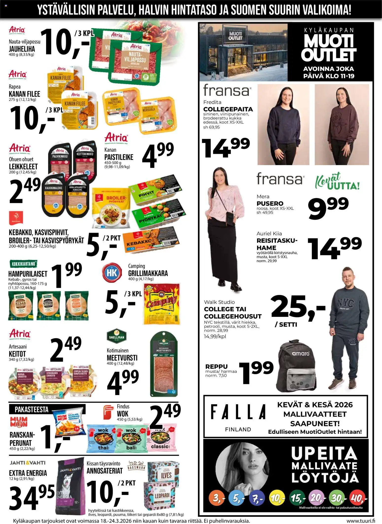 Tuuri tarjoukset – voimassa 18.03.2026 alkaen | Sivu: 6 | Tuotteet: Meetvursti, Hame, Pusero, Grillimakkara