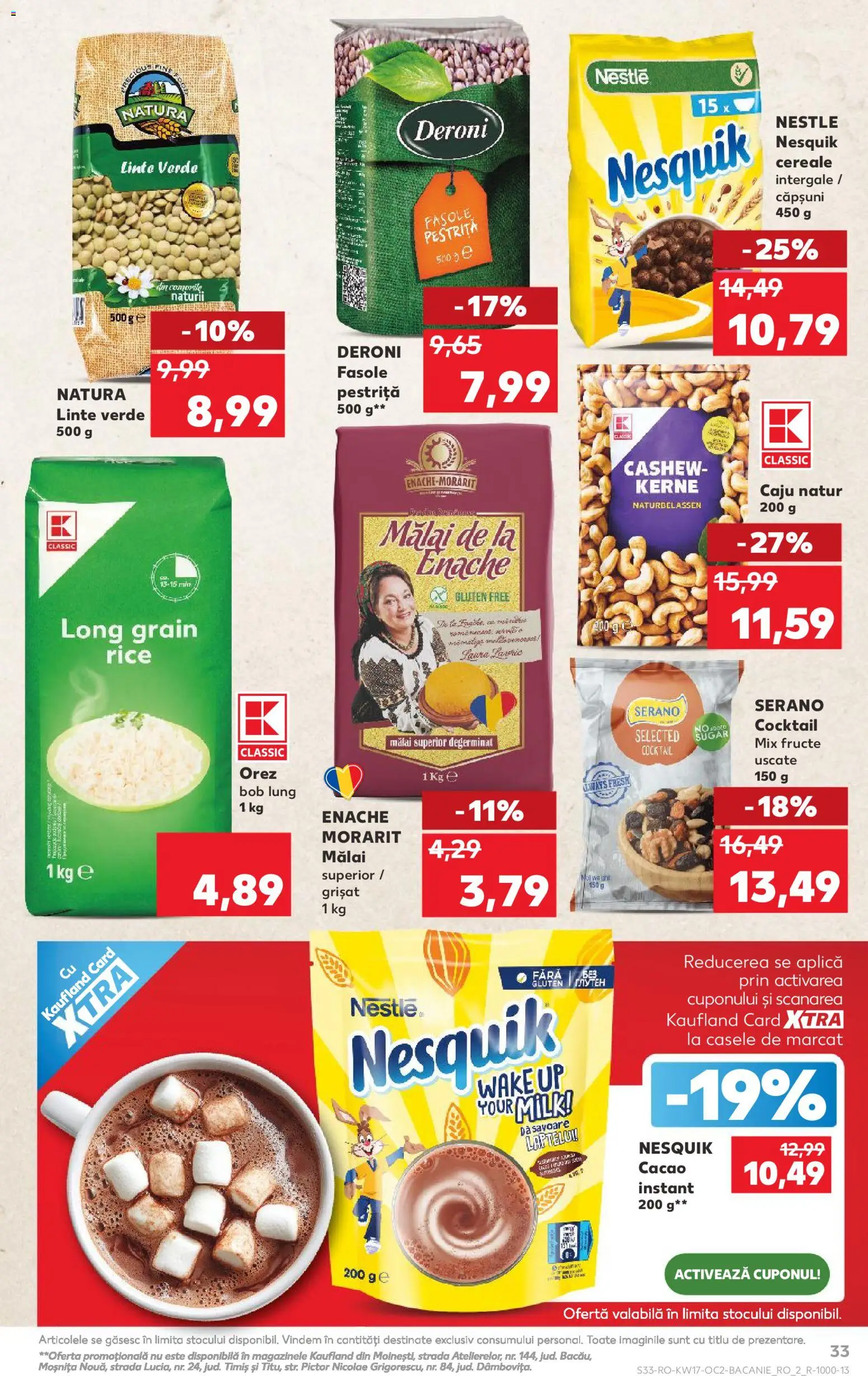 Kaufland RO akciós ujság - amely érvényes a következő dátumtól: 22.04.2026 | Oldal: 33 | Termékek: Nesquik
