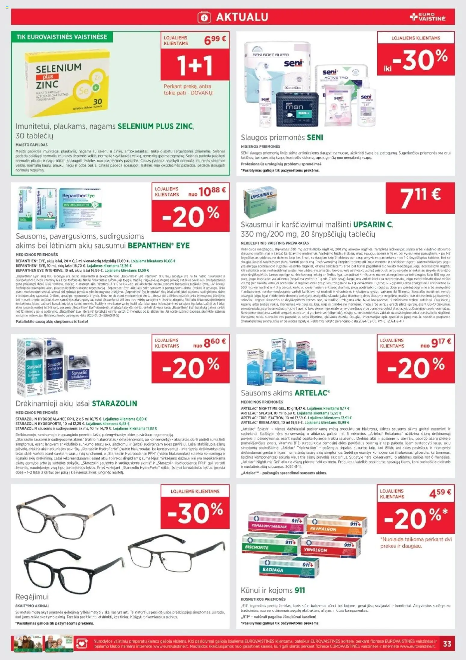 EUROVAISTINĖ akcijos nuo 31.01.2026 | Puslapis: 33 | Prekių: Akiniai