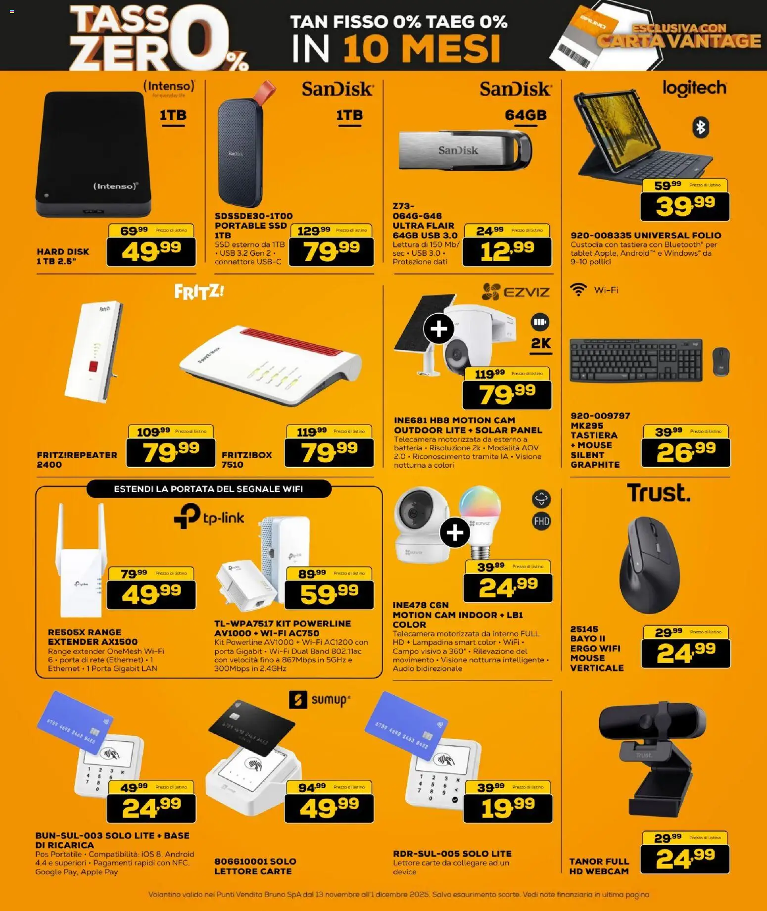 Volantino BRUNO del 13.11.2025 | Pagina: 14 | Prodotti: Webcam, Mouse, Connettore, USB
